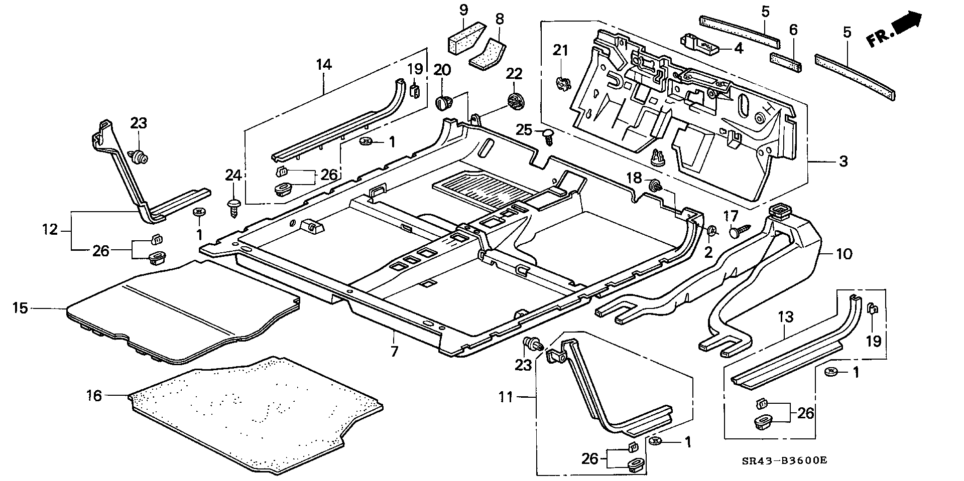 Diagram FLOOR MAT for your 1983 Honda Civic Hatchback   