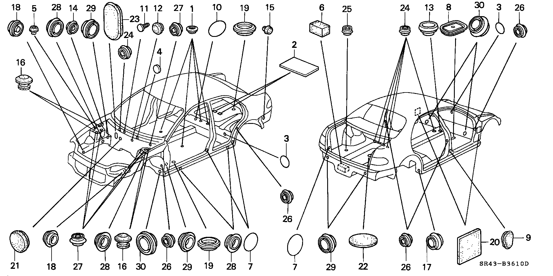 Full size assembly image of GROMMET (1/1)
