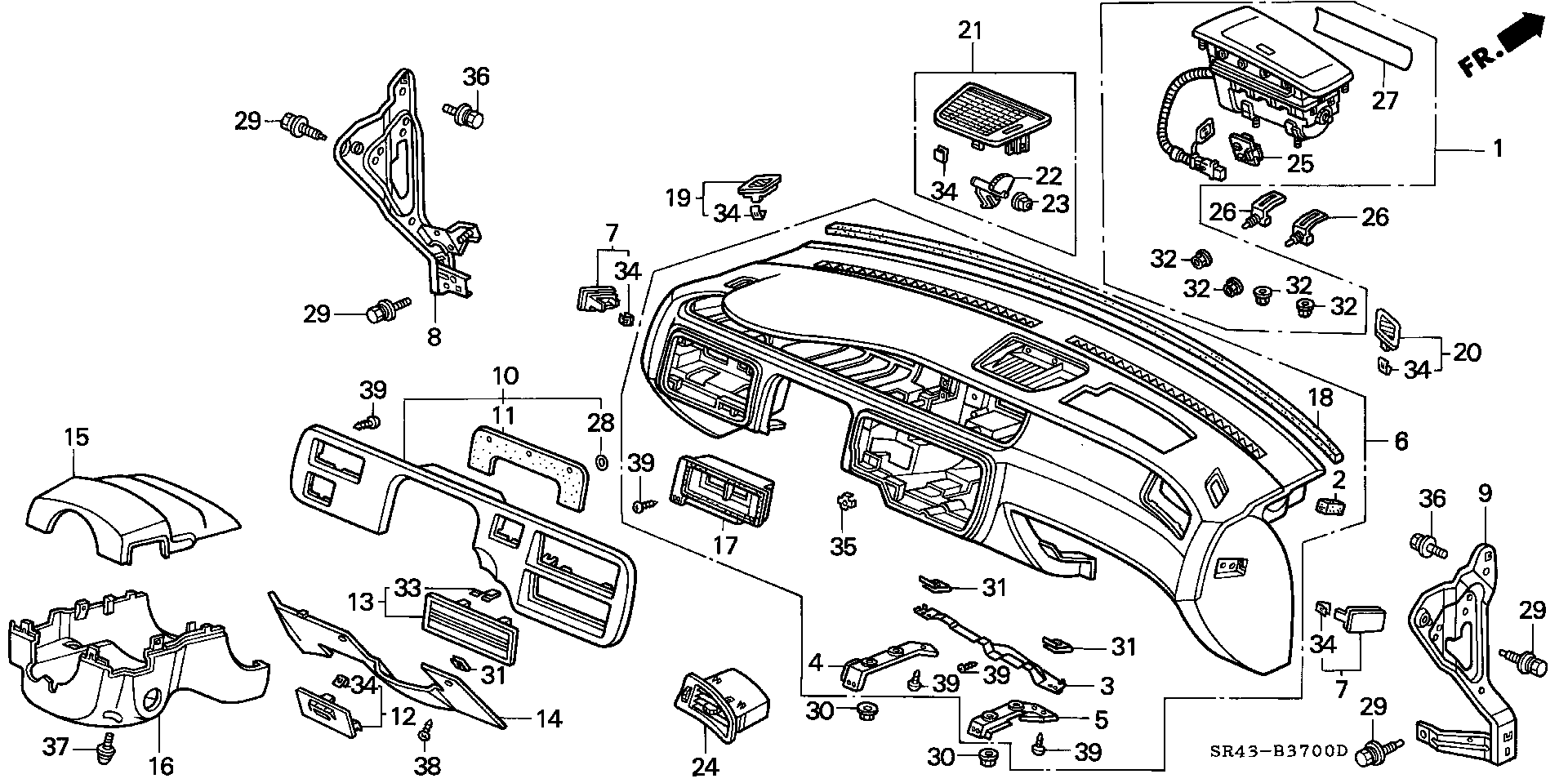 Full size assembly image of INSTRUMENT PANEL (1/1)