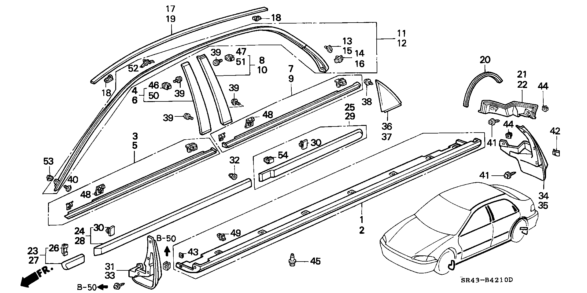 Diagram MOLDING@PROTECTOR for your Honda Civic  