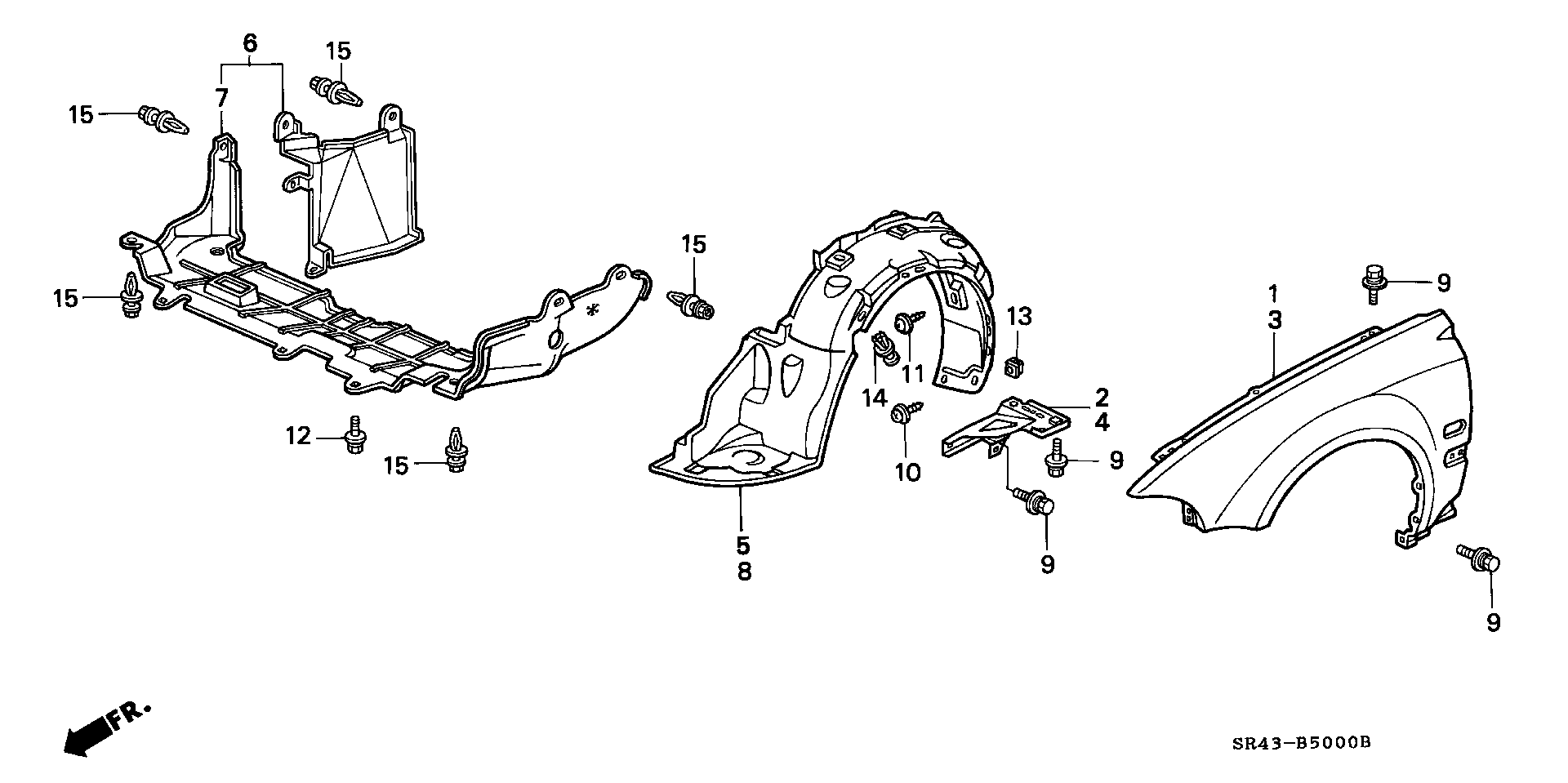 Diagram FRONT FENDER for your Honda Civic  