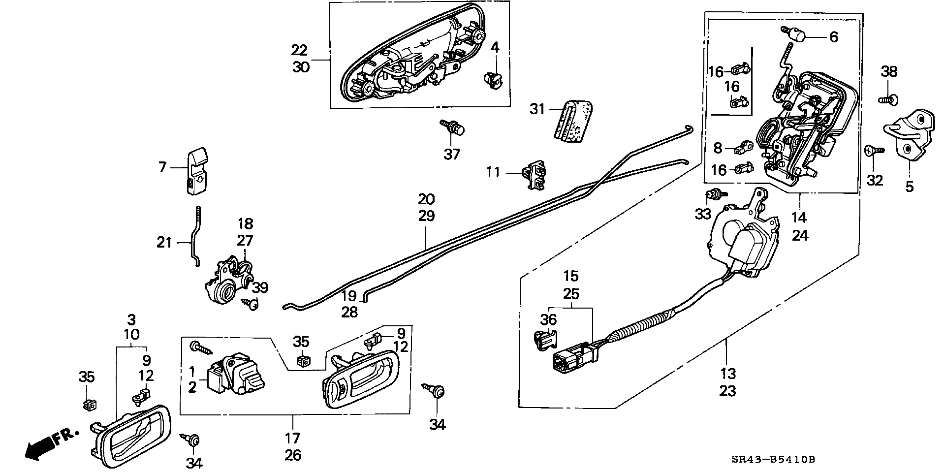 Honda Civic Actuator assy., r. Rr. Door lock - 72615-SR4-J02 | Honda ...