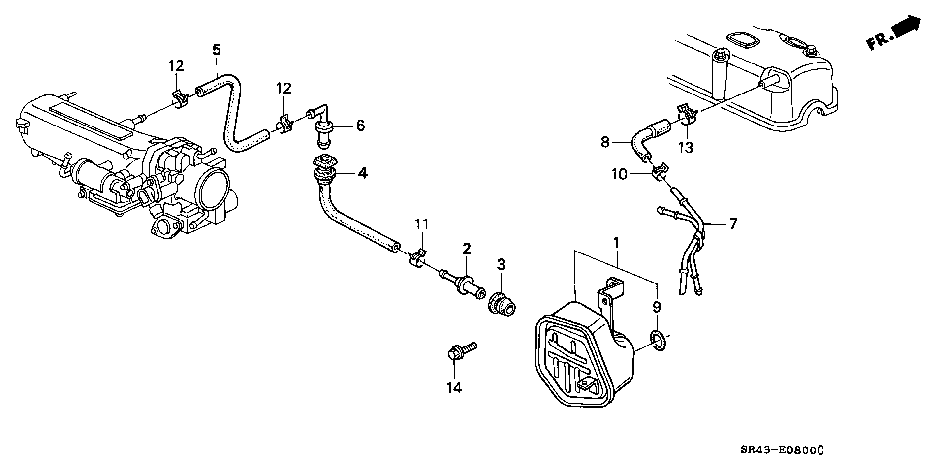 Diagram BREATHER CHAMBER for your 1999 Honda Civic Hatchback   