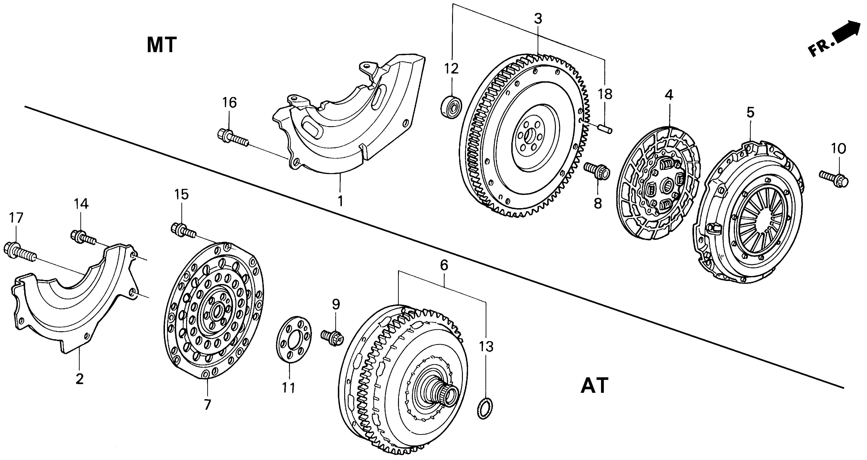 Diagram CLUTCH@TORQUE CONVERTER for your 2022 Honda Civic   