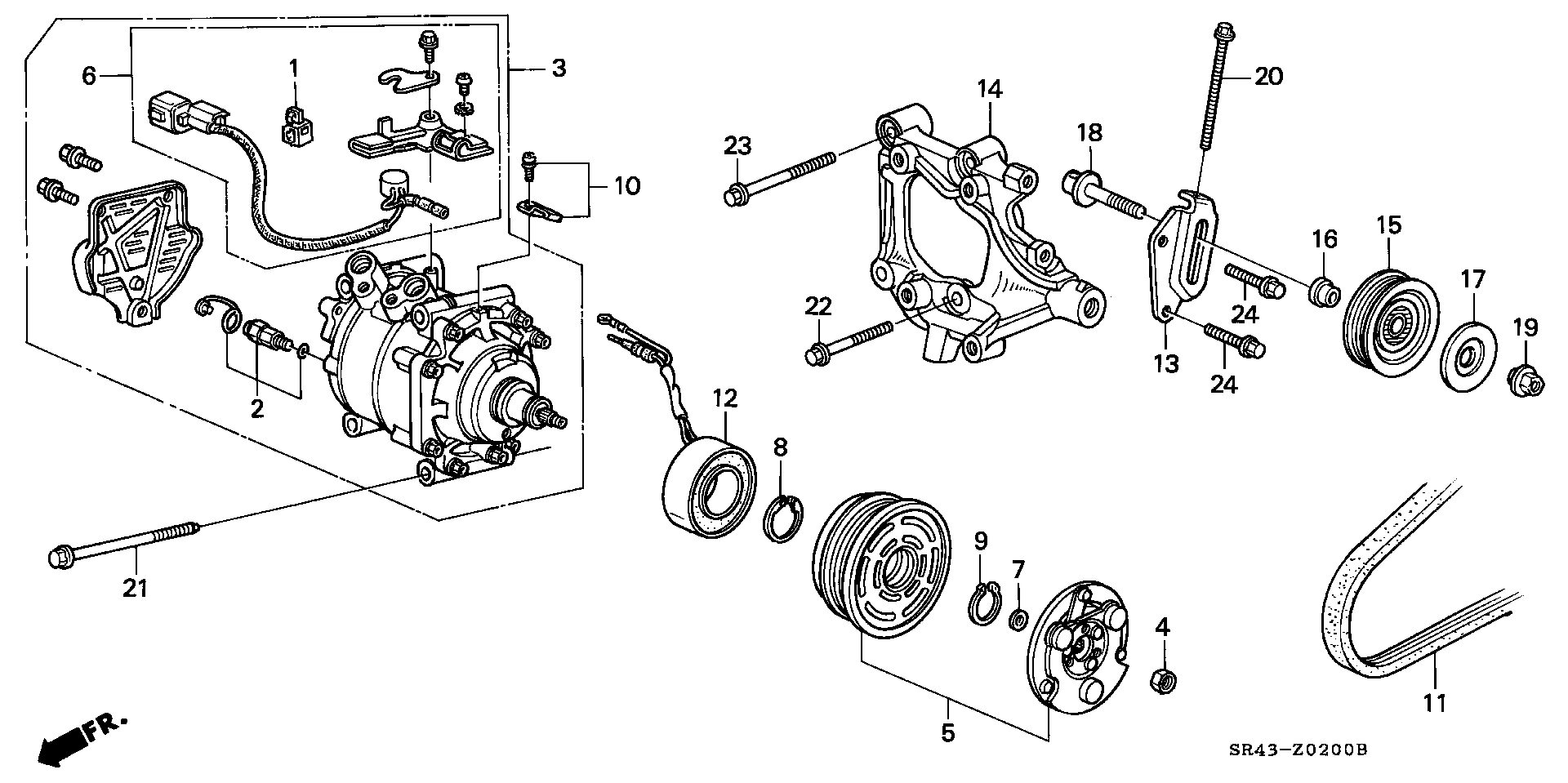 Full size assembly image of COMPRESSOR (SANDEN) (1) (1/1)