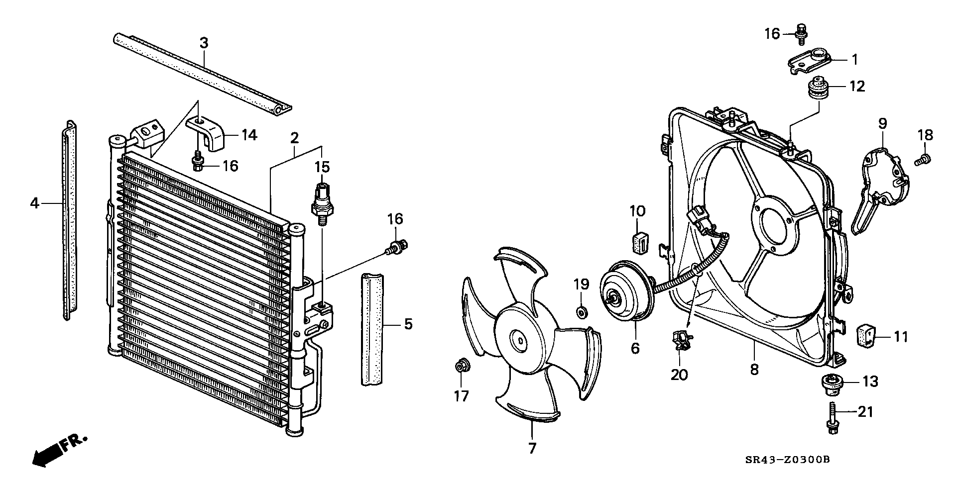 Diagram AIR CONDITIONER (CONDENSER) for your Honda Civic  