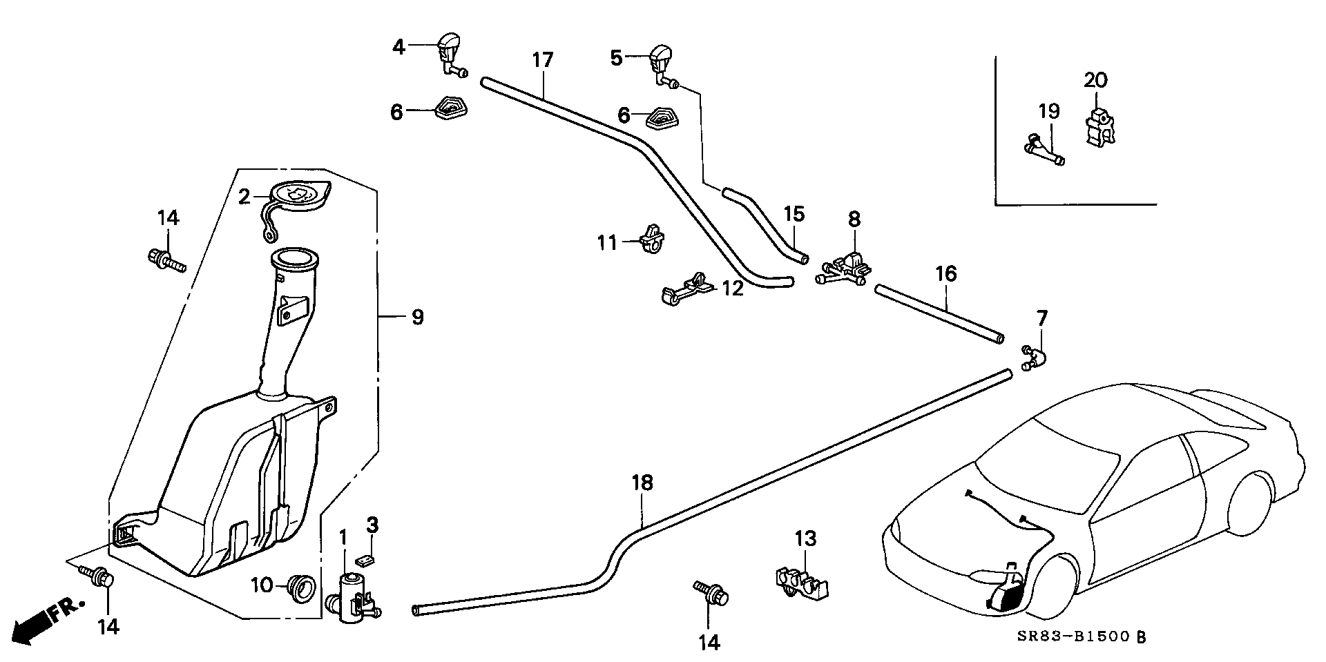Full size assembly image of WINDSHIELD WASHER (1/1)