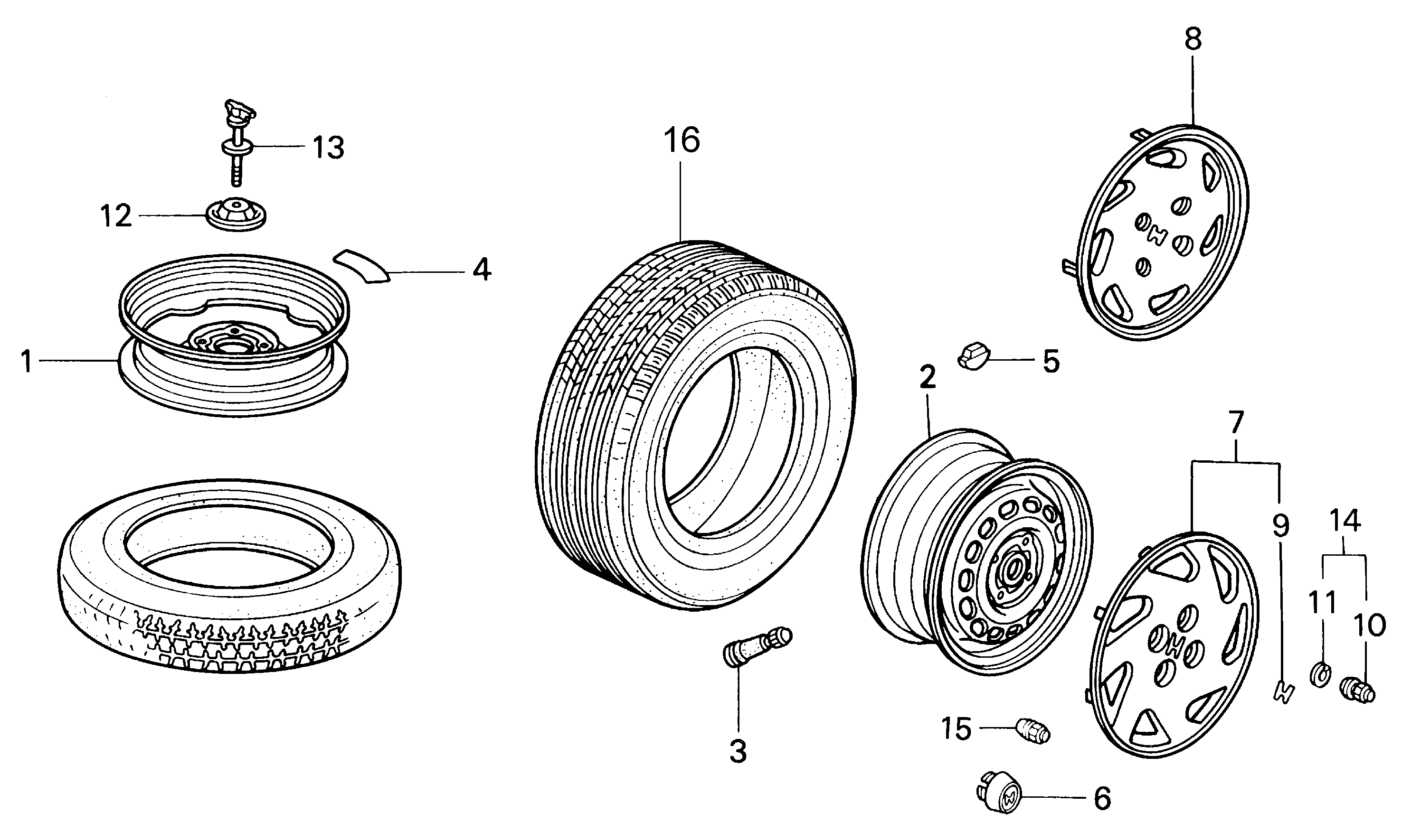 Diagram WHEEL DISK for your Honda Civic Coupe  