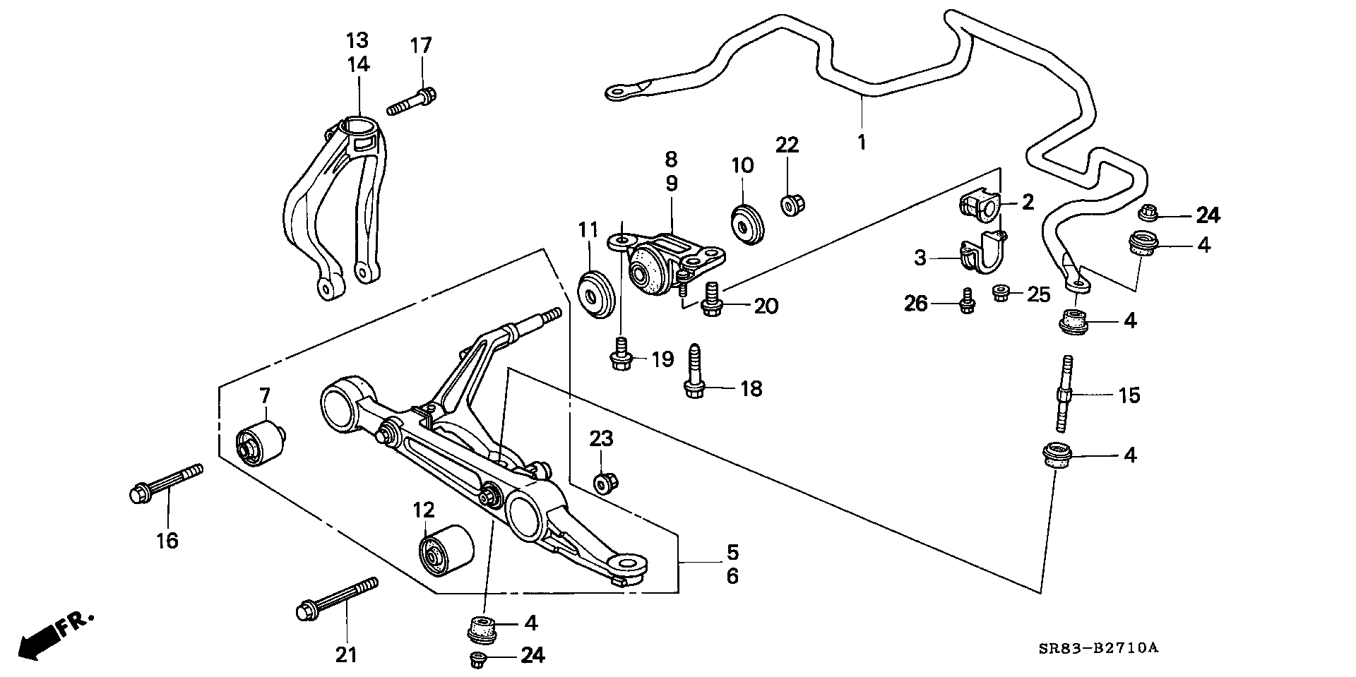 Diagram FRONT LOWER ARM for your 2023 Honda Accord   