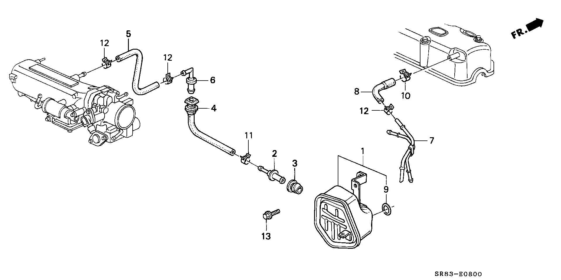 Diagram BREATHER CHAMBER for your 1999 Honda Civic Hatchback   