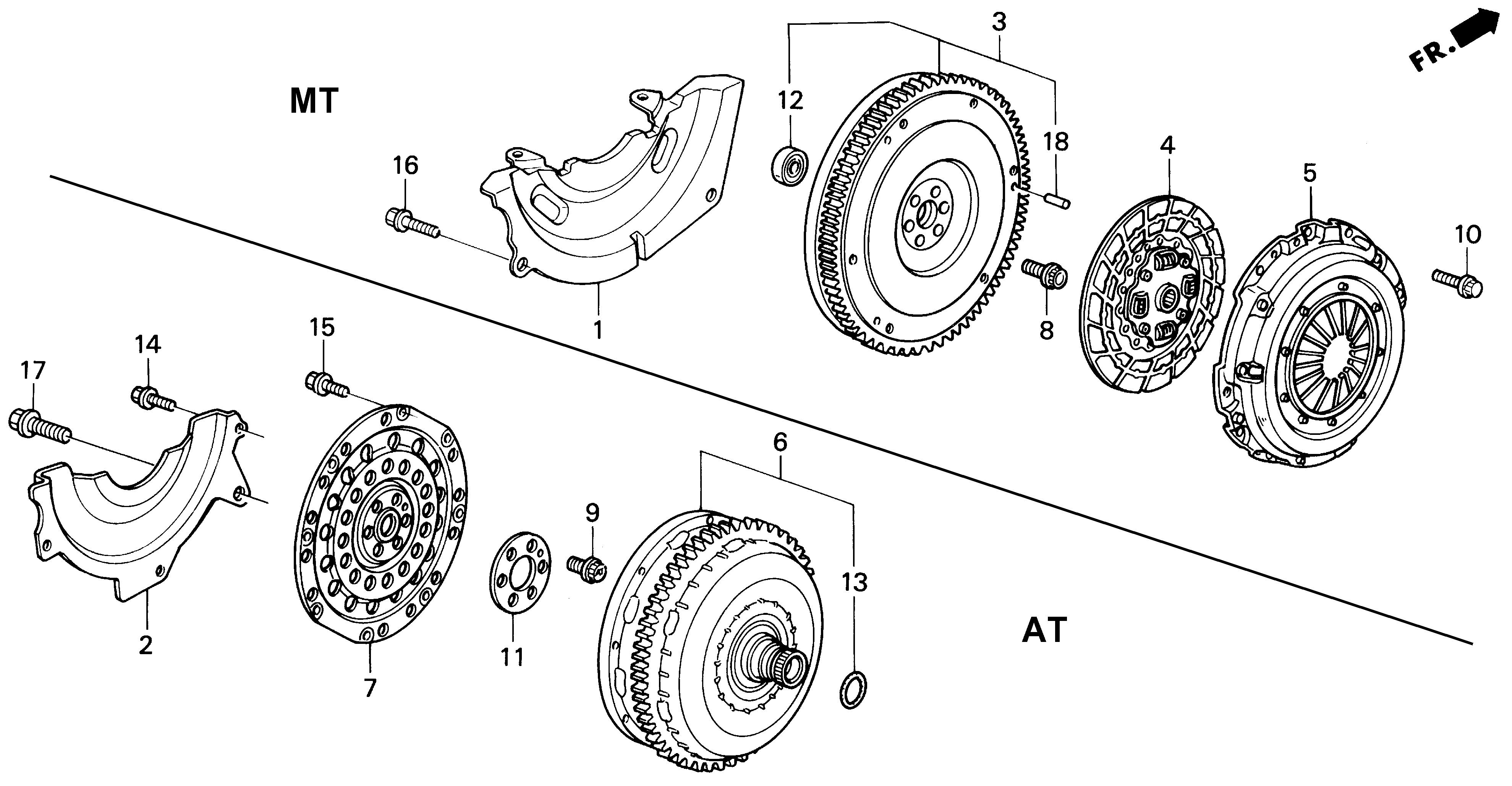 Diagram CLUTCH@TORQUE CONVERTER for your 2022 Honda Civic   