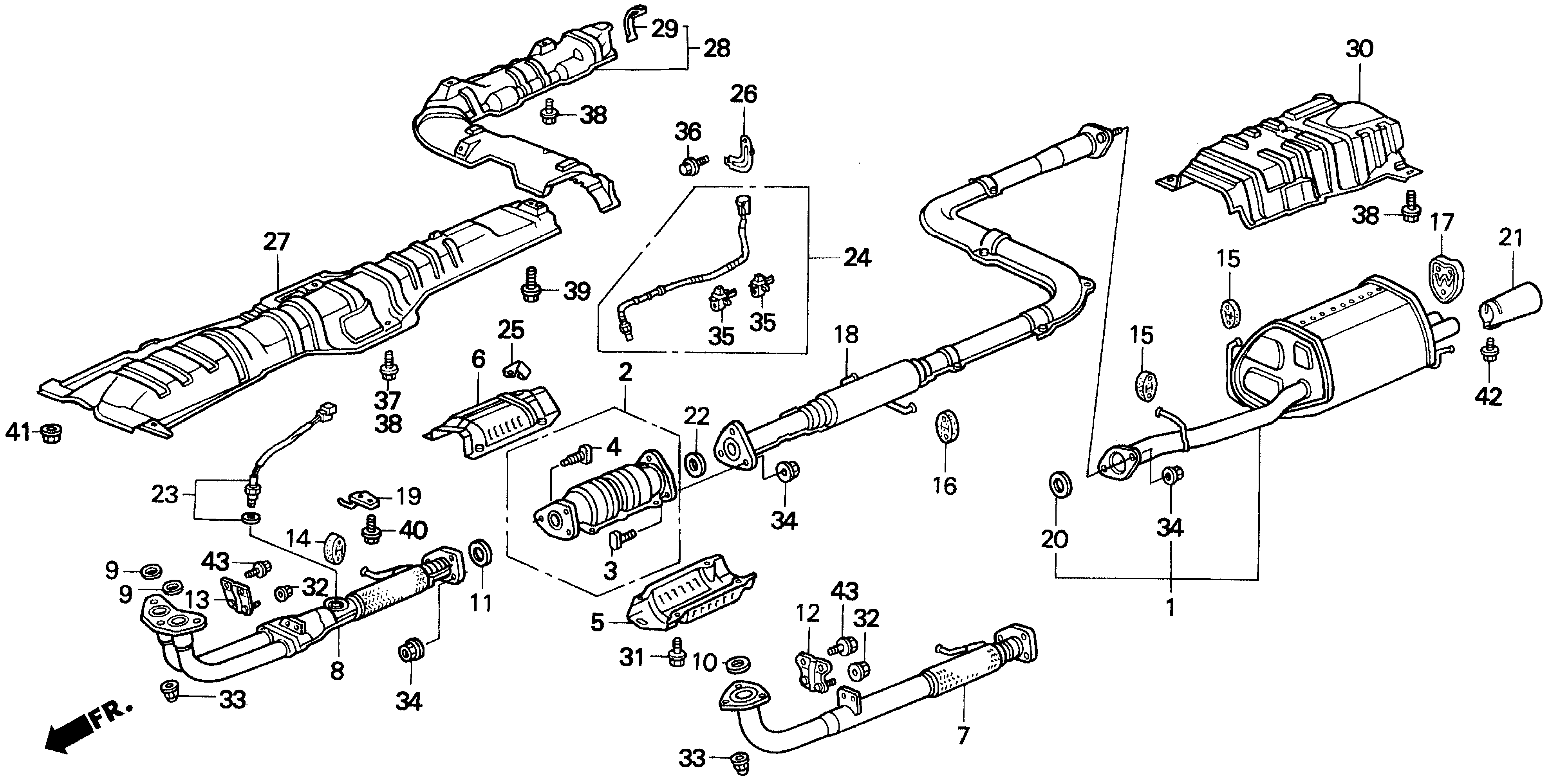 Diagram EXHAUST SYSTEM for your Honda