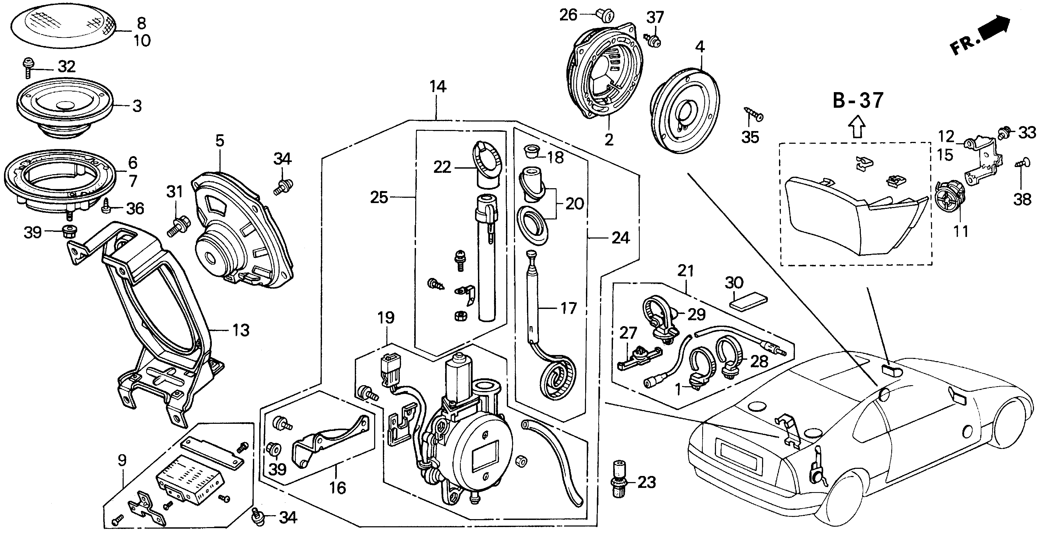 Diagram ANTENNA@SPEAKER for your Honda