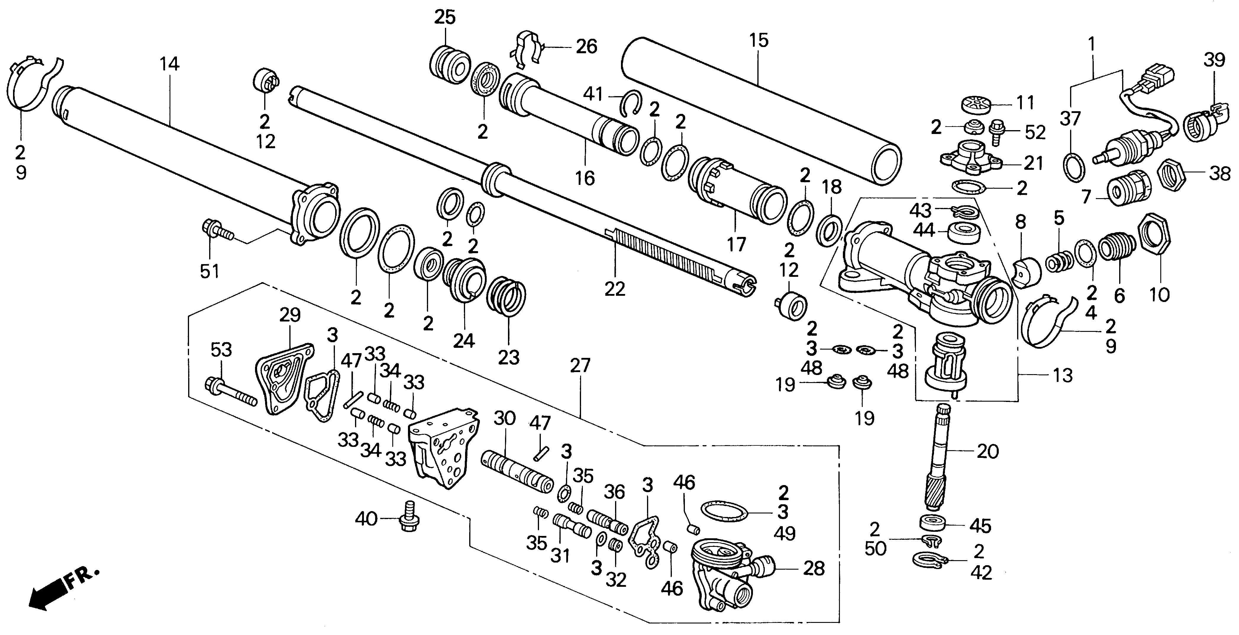 Diagram P.S. GEAR BOX COMPONENTS for your 2009 Honda Accord   