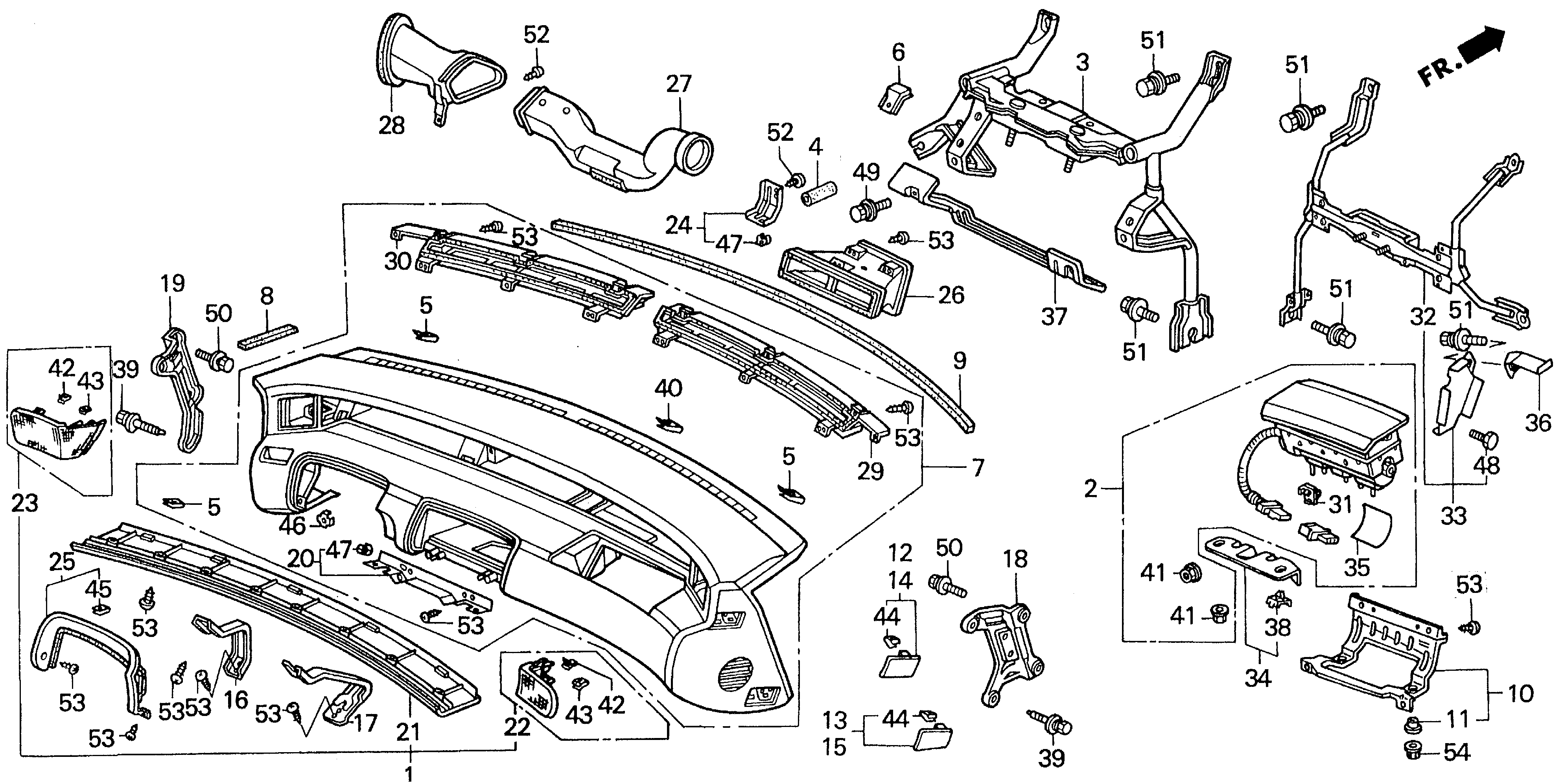 Diagram INSTRUMENT PANEL for your Honda Prelude  