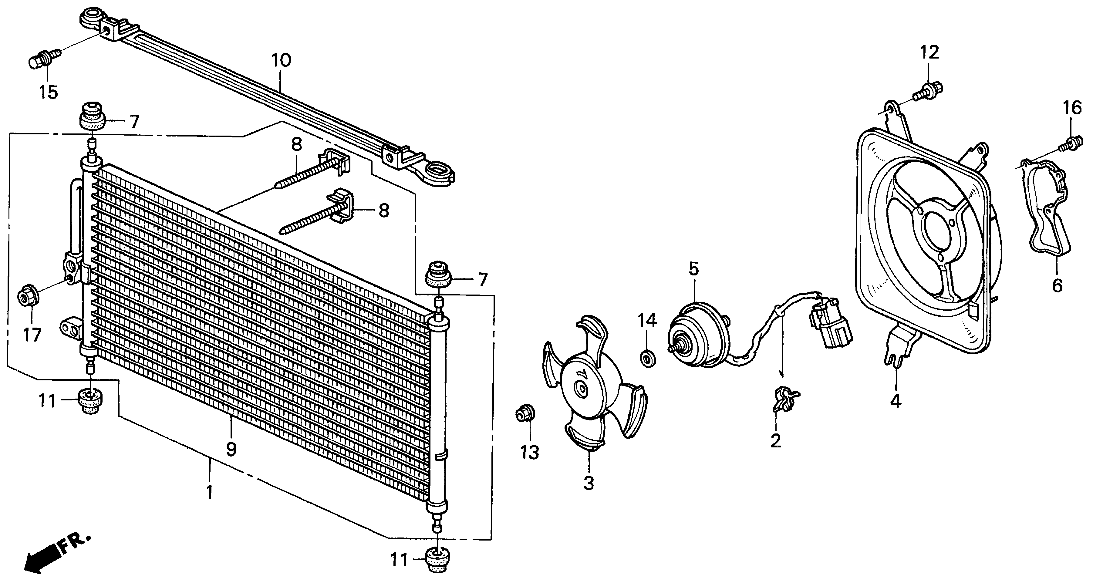 Diagram AIR CONDITIONER (CONDENSER) for your 2003 Honda Accord Coupe   