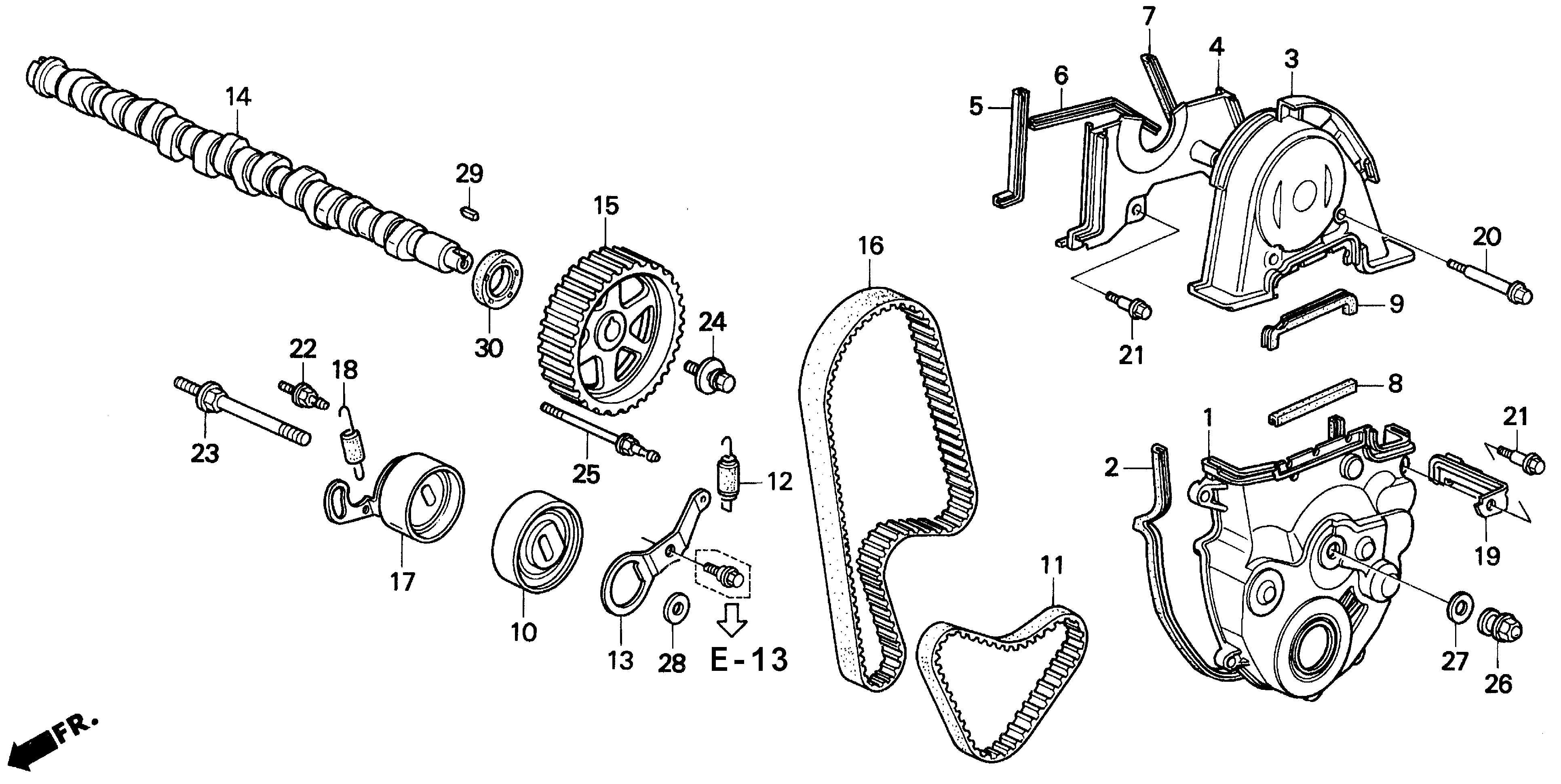 Diagram CAMSHAFT@TIMING BELT (1) for your Honda