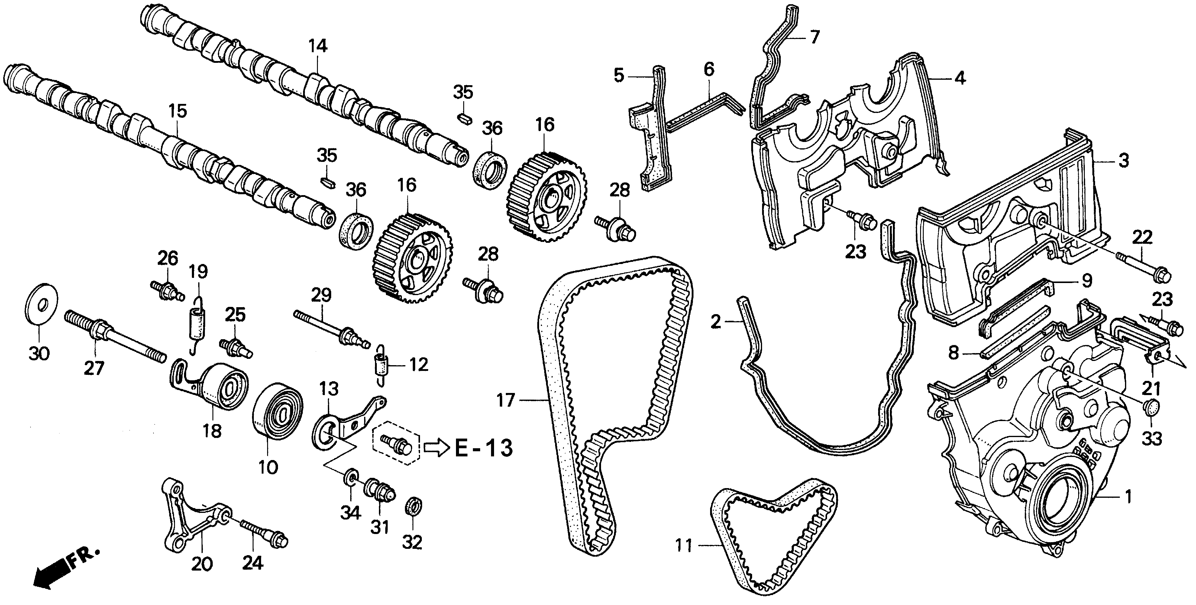 Diagram CAMSHAFT@TIMING BELT (2) for your Honda