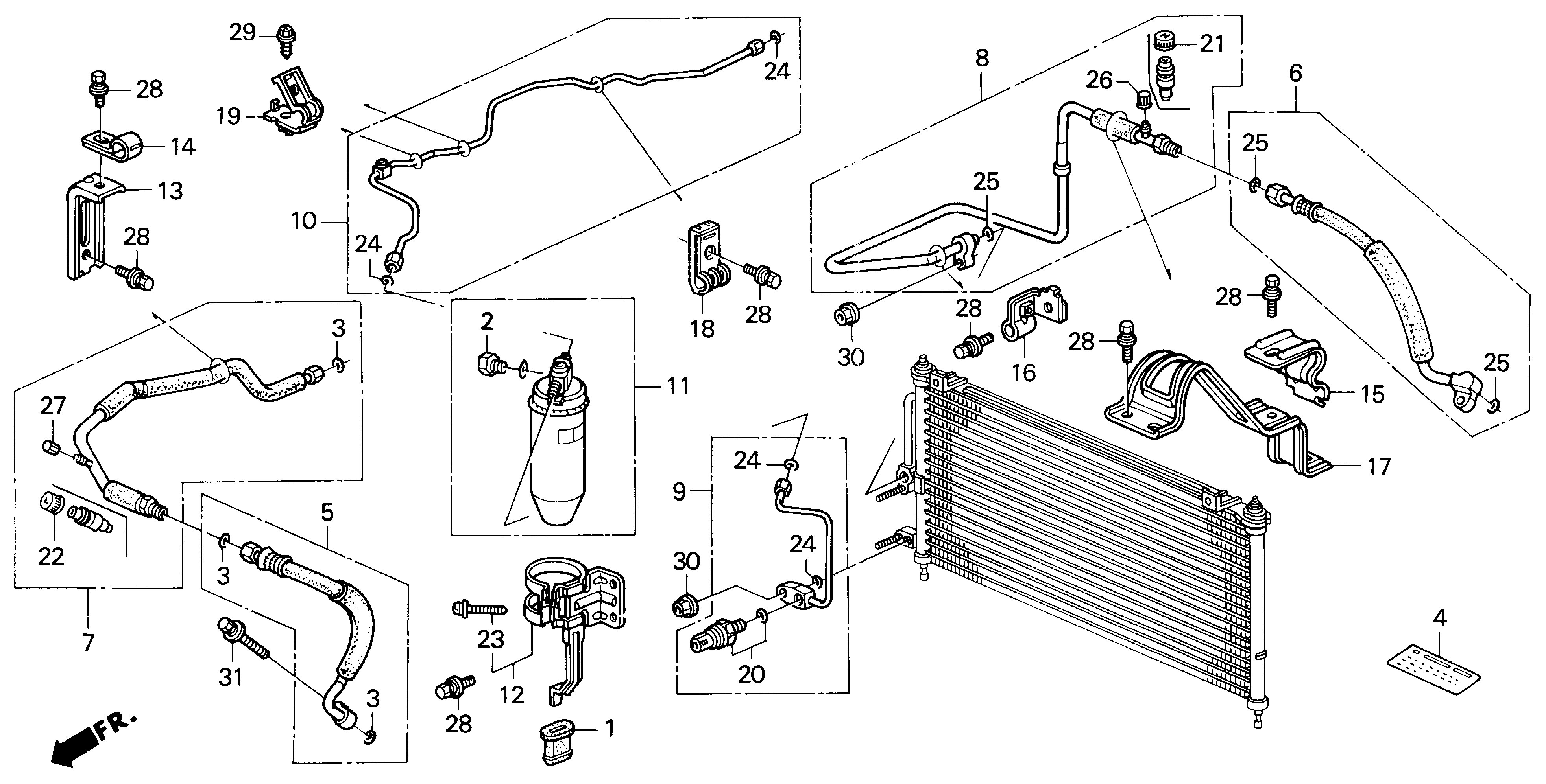 Diagram HOSES@PIPES for your 1998 Honda Civic Hatchback   