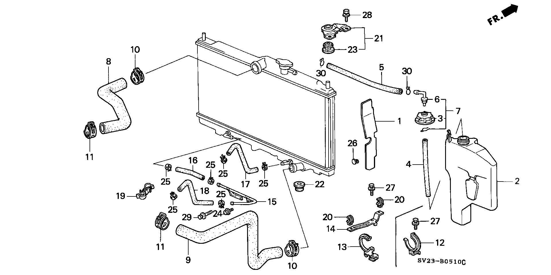 Diagram RADIATOR HOSE for your 1997 Honda Accord Coupe 2.2L MT LX 