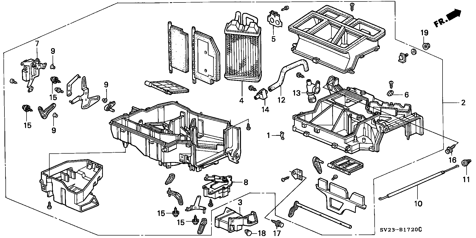 Diagram HEATER UNIT for your Honda