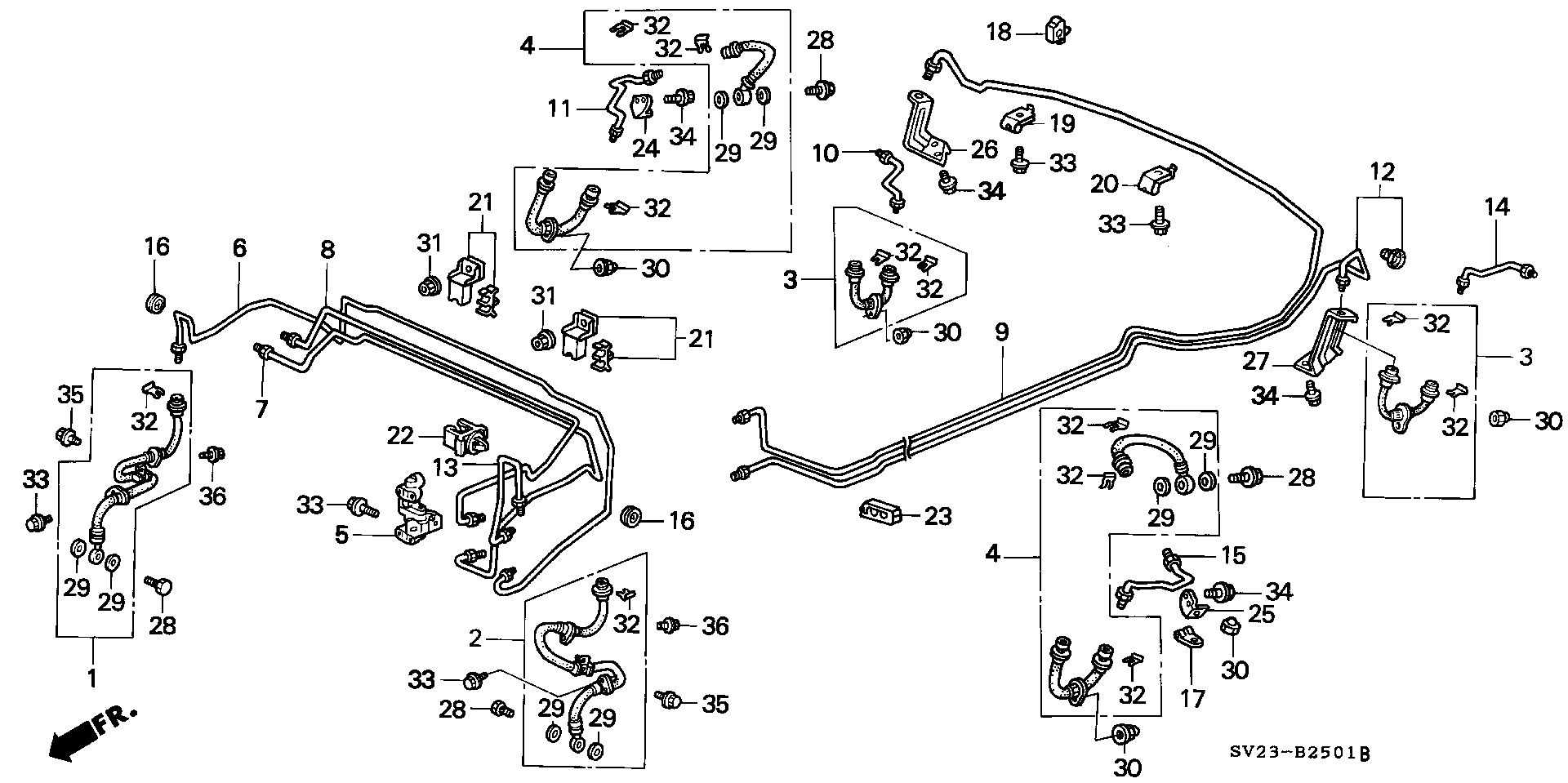 Diagram BRAKE LINES (2) for your 1997 Honda Accord Coupe 2.2L MT LX 