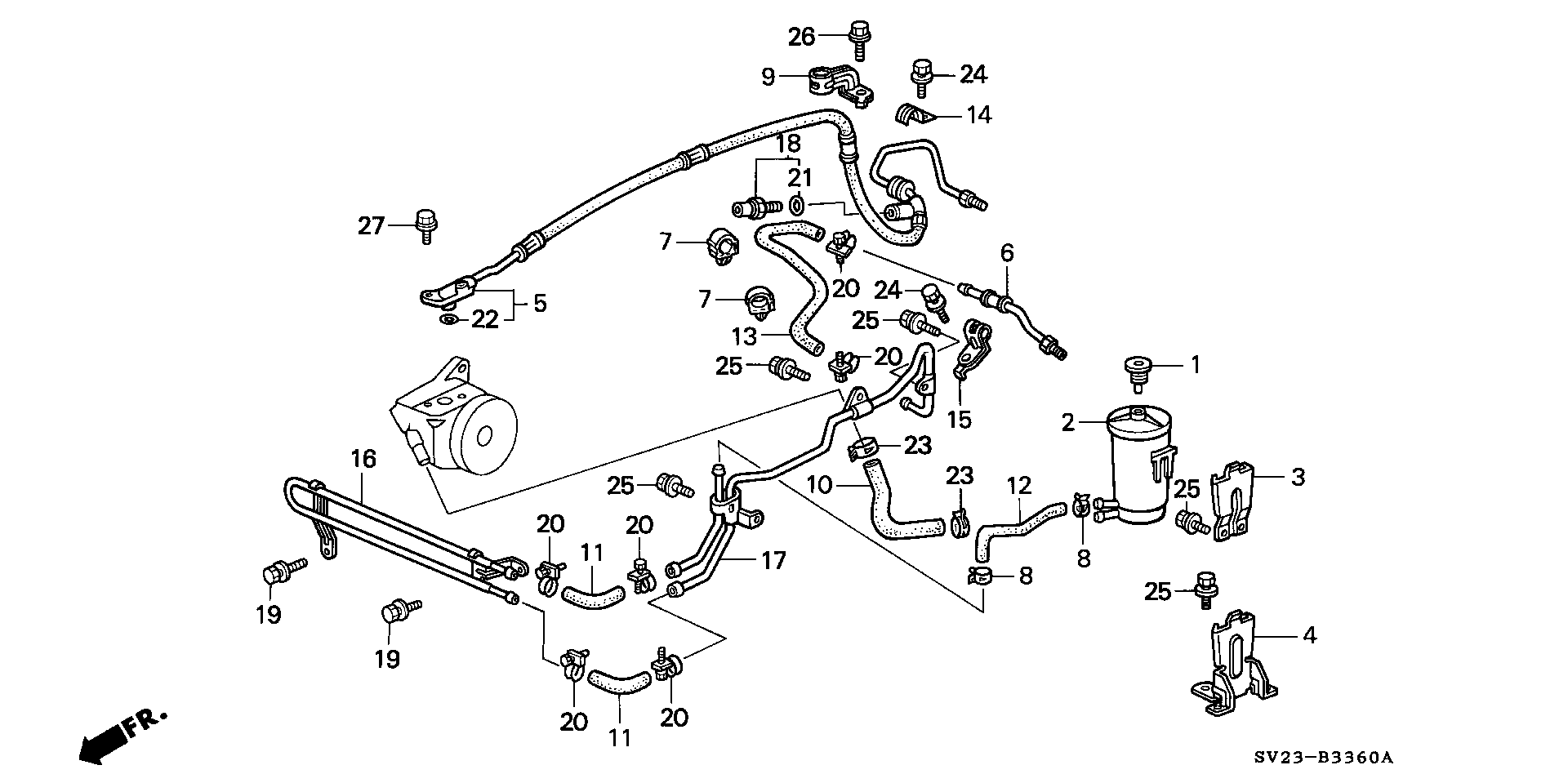 Diagram P.S. HOSES@PIPES for your 1997 Honda Accord Coupe 2.2L MT LX 