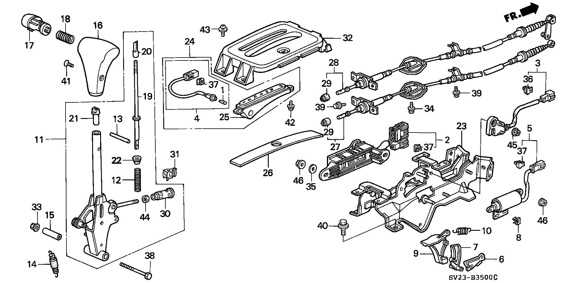 Diagram SELECT LEVER for your Honda