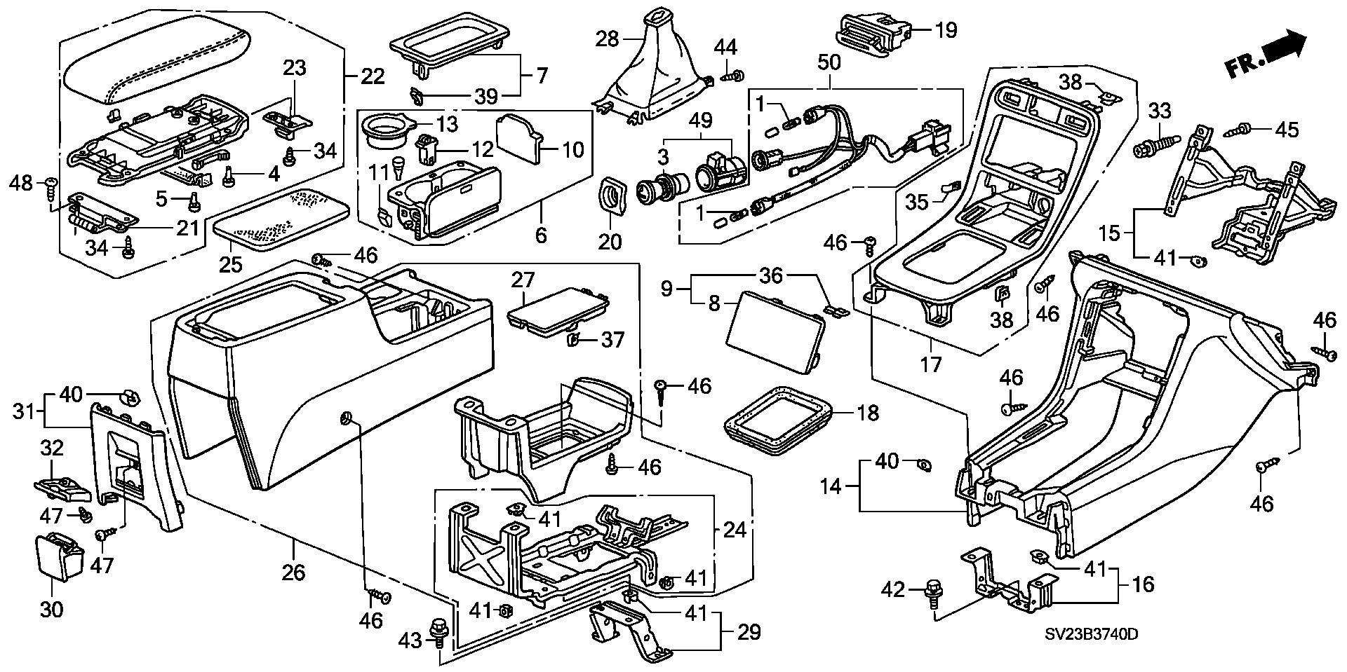 Diagram CONSOLE for your 1995 Honda