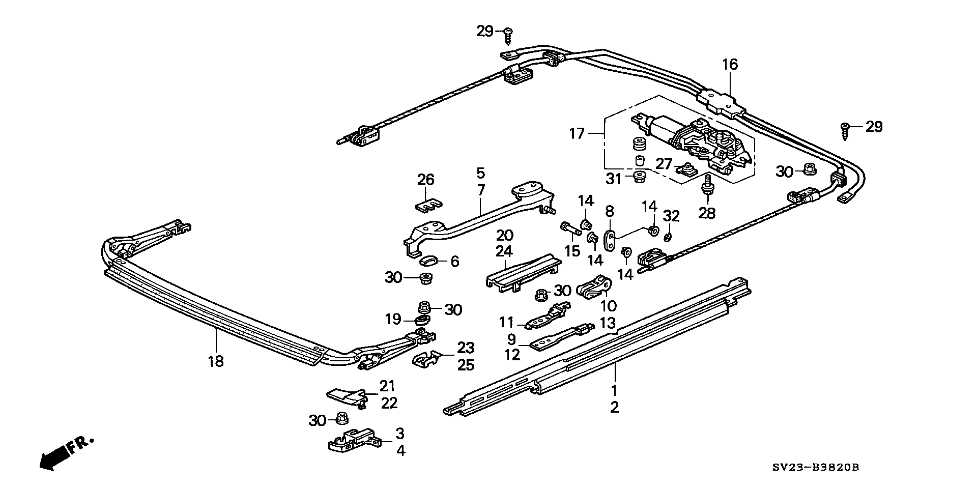 Diagram SLIDING ROOF (2) for your Honda Accord Coupe  