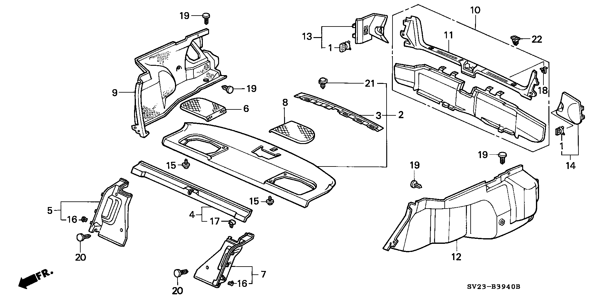 Diagram REAR TRAY@REAR PANEL for your Honda