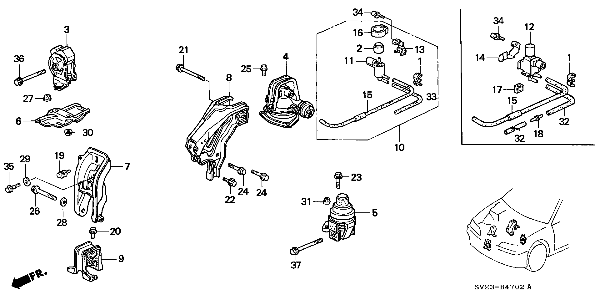 Diagram ENGINE MOUNT (3) for your Honda