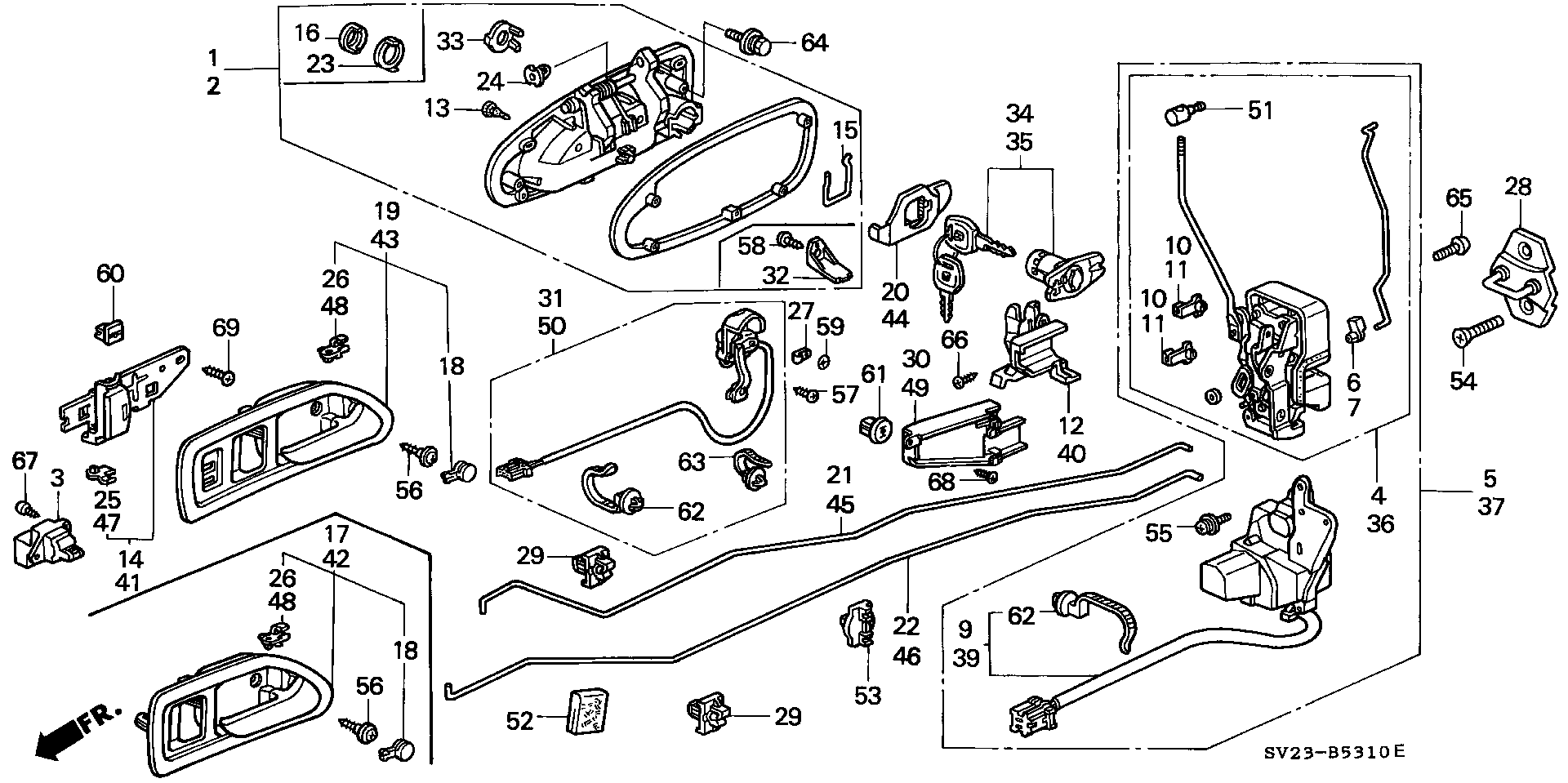 Diagram DOOR LOCK for your 1997 Honda Accord Coupe 2.2L MT LX 