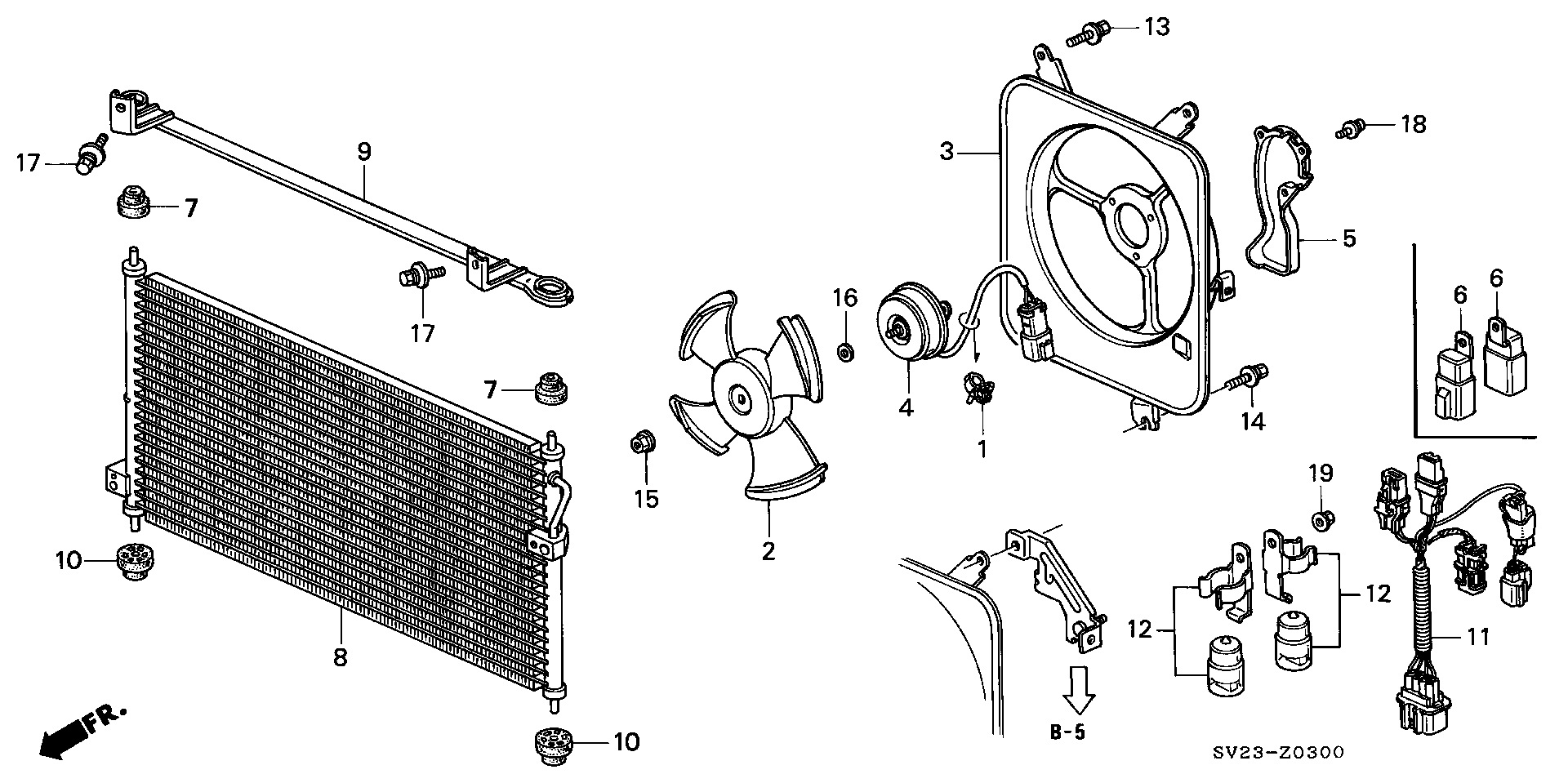 Diagram CONDENSER (DX) for your 1995 Honda Passport   