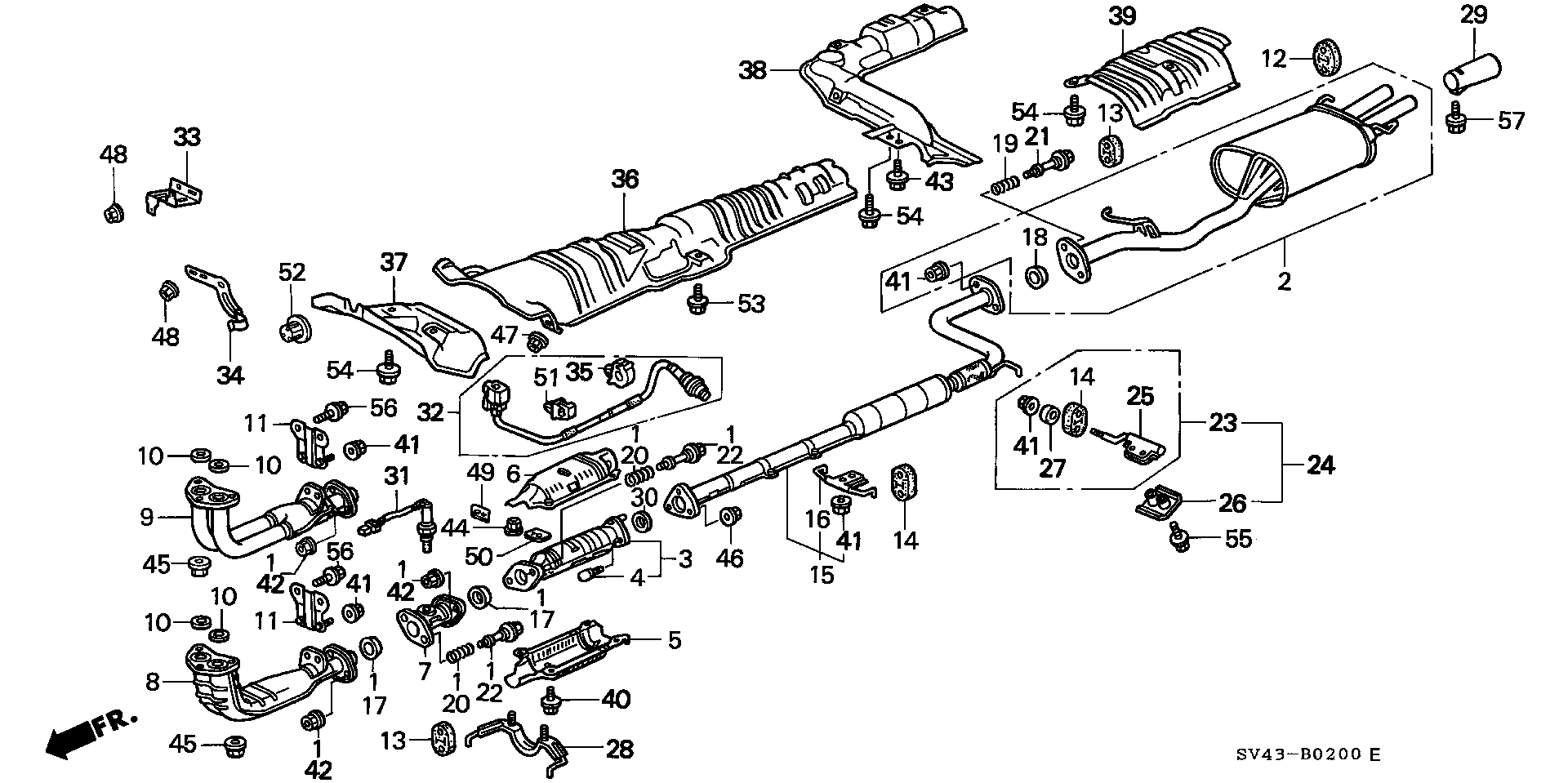 Diagram EXHAUST PIPE (1) for your Honda Accord  