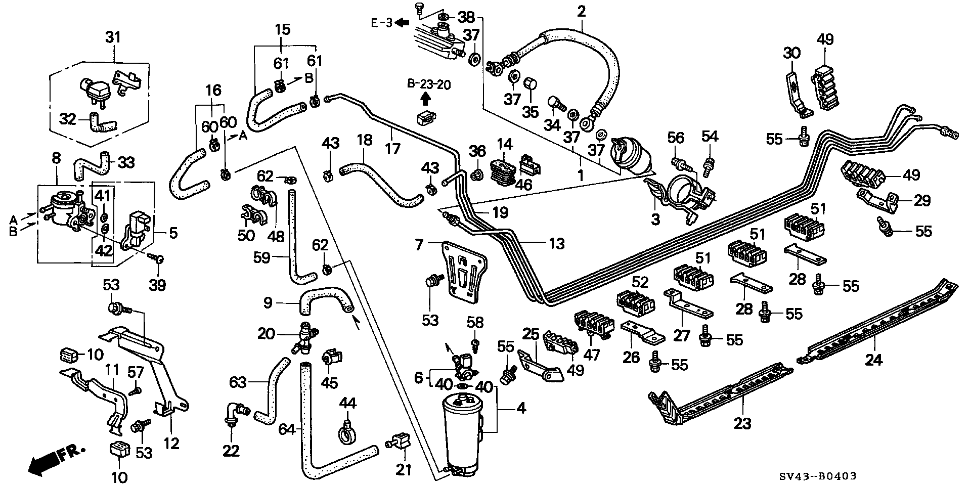 Diagram FUEL PIPE (3) for your 1995 Honda Accord   