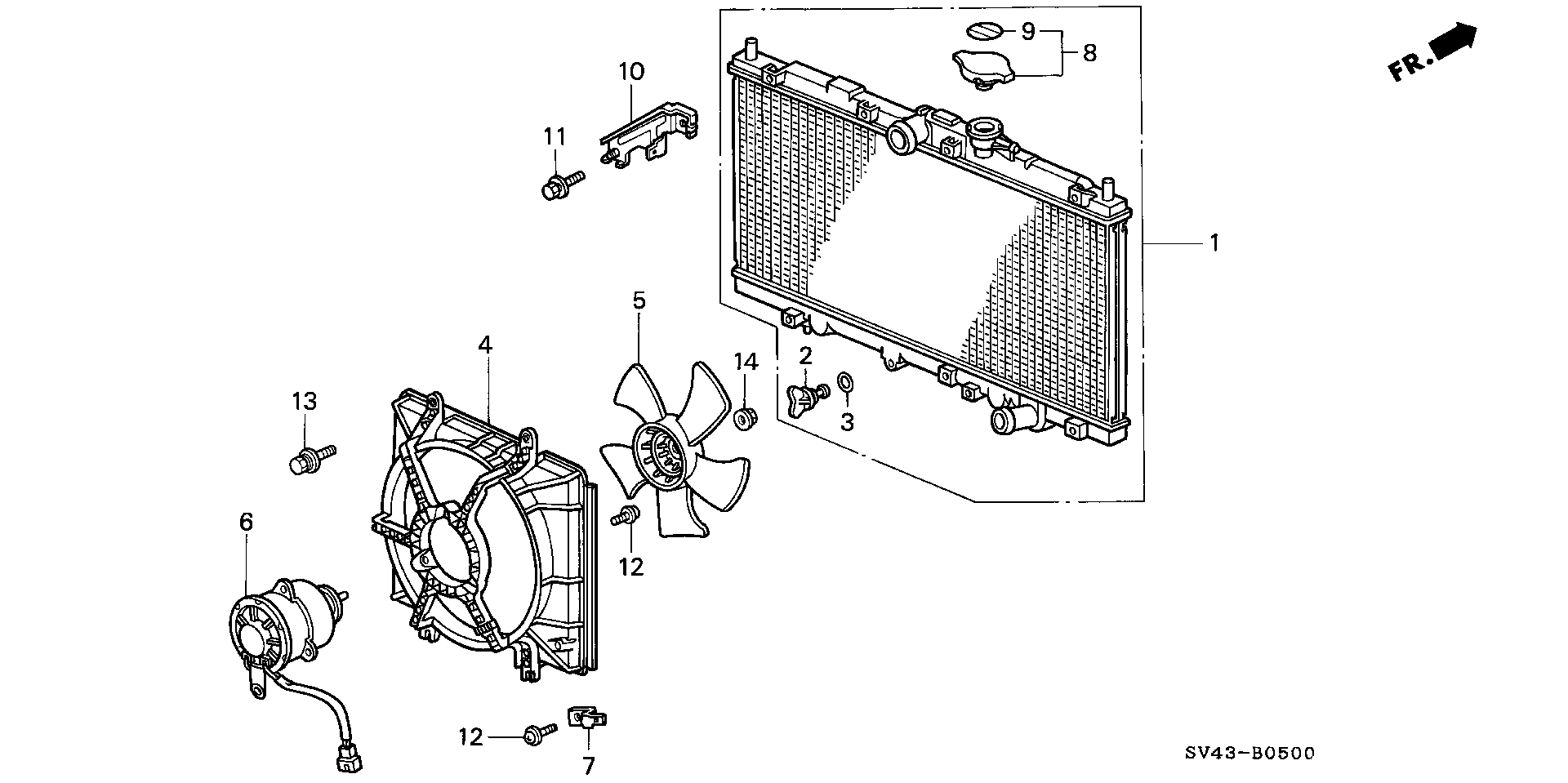 Diagram RADIATOR (DENSO) for your 1995 Honda Accord   