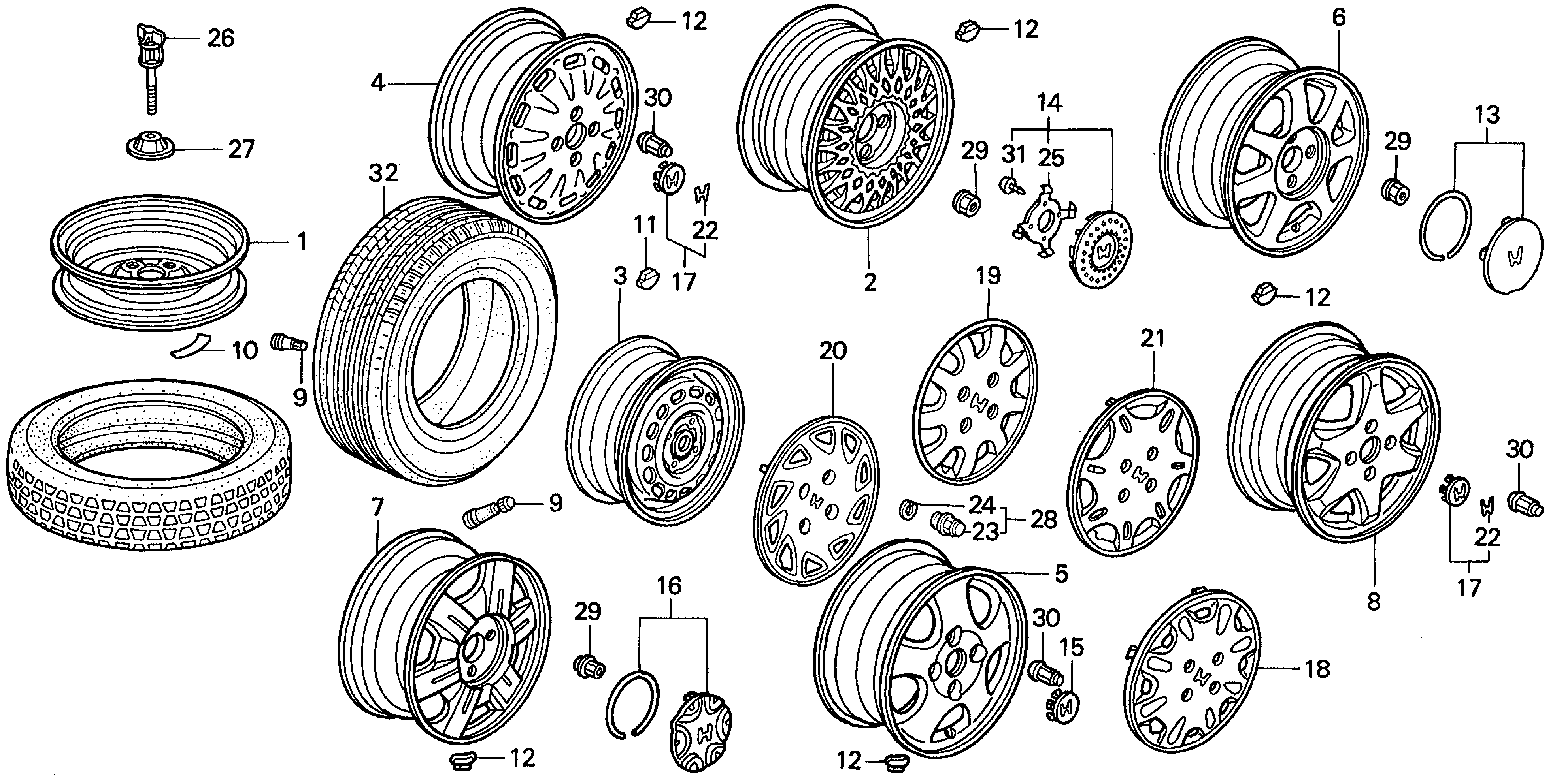 Diagram WHEEL DISK for your Honda Accord  