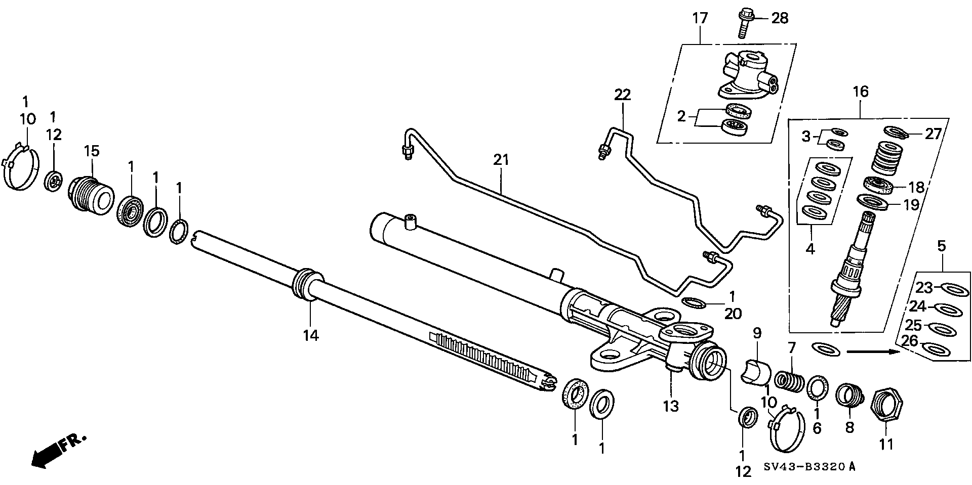 Diagram P.S. GEAR BOX COMPONENTS for your Honda Accord  