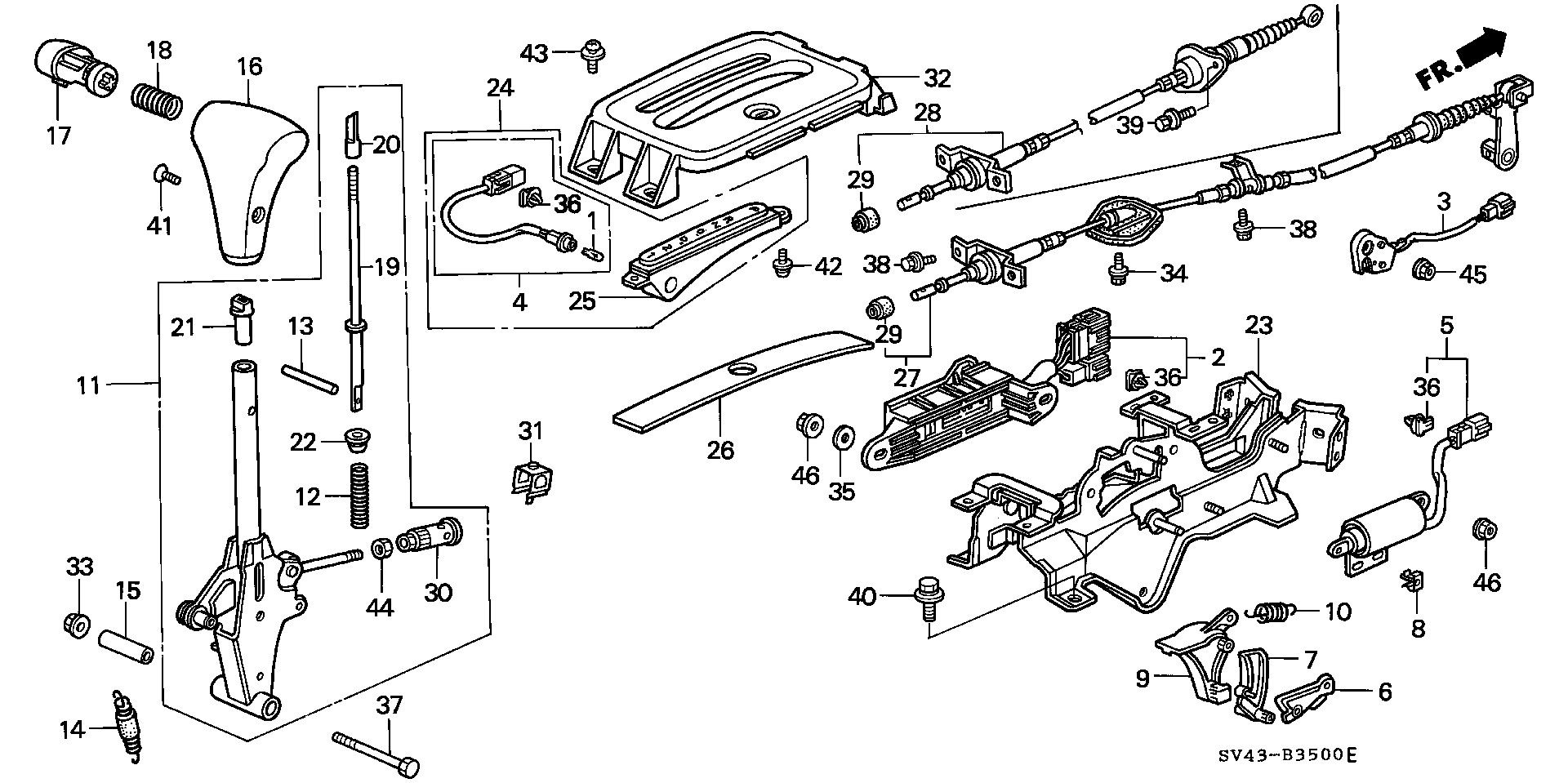 Diagram SELECT LEVER for your Honda