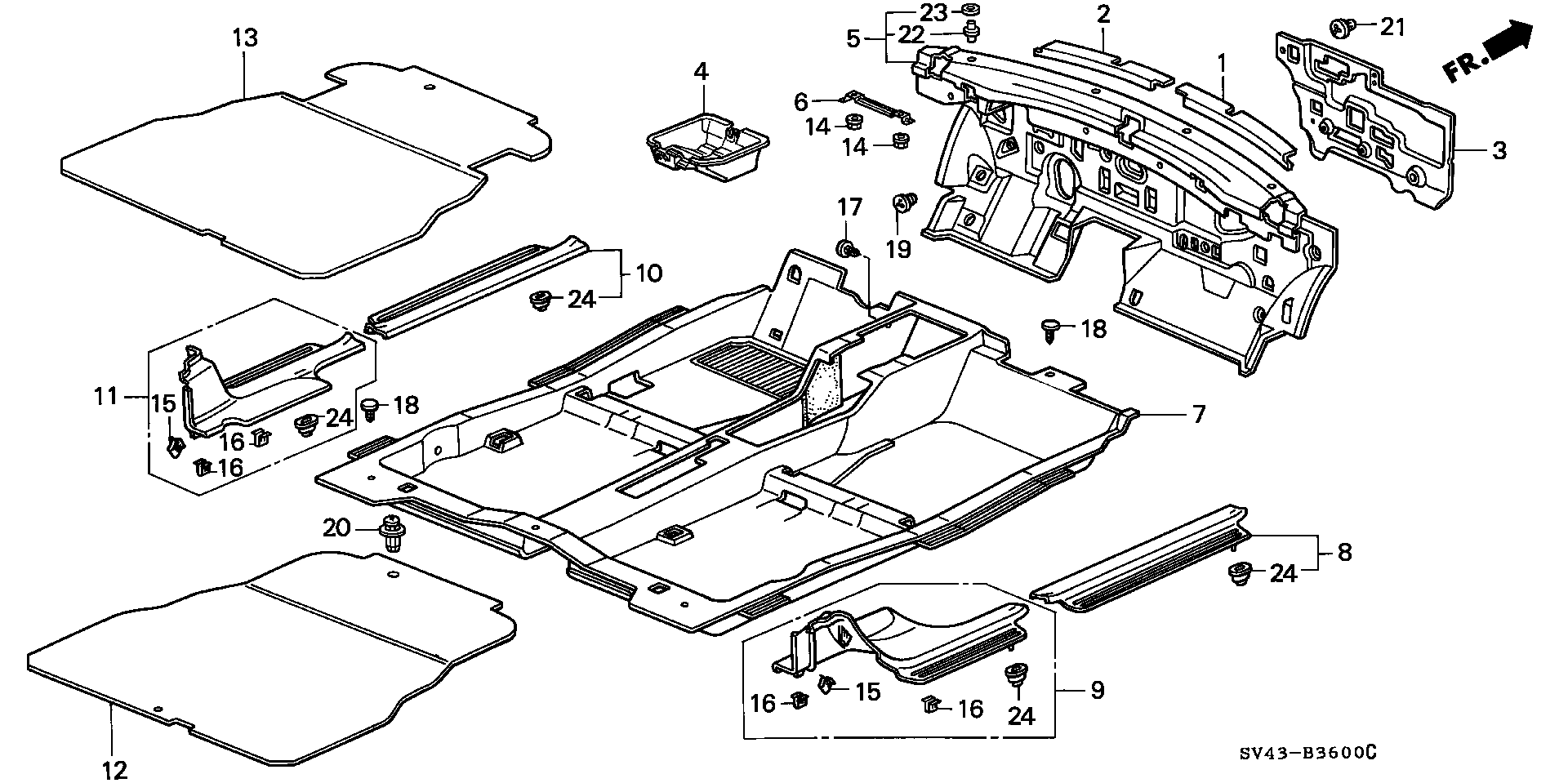 Diagram FLOOR MAT for your Honda