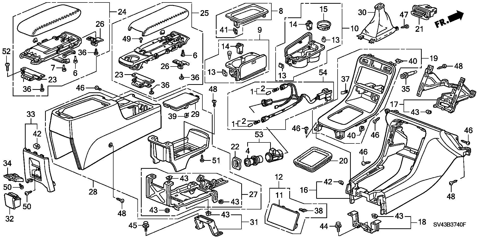 Diagram CONSOLE for your 1995 Honda