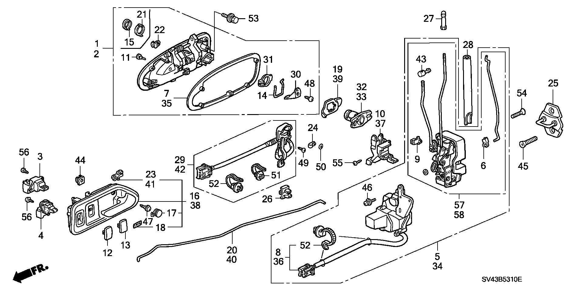 Diagram FRONT DOOR LOCKS for your 2003 Honda Accord Coupe   