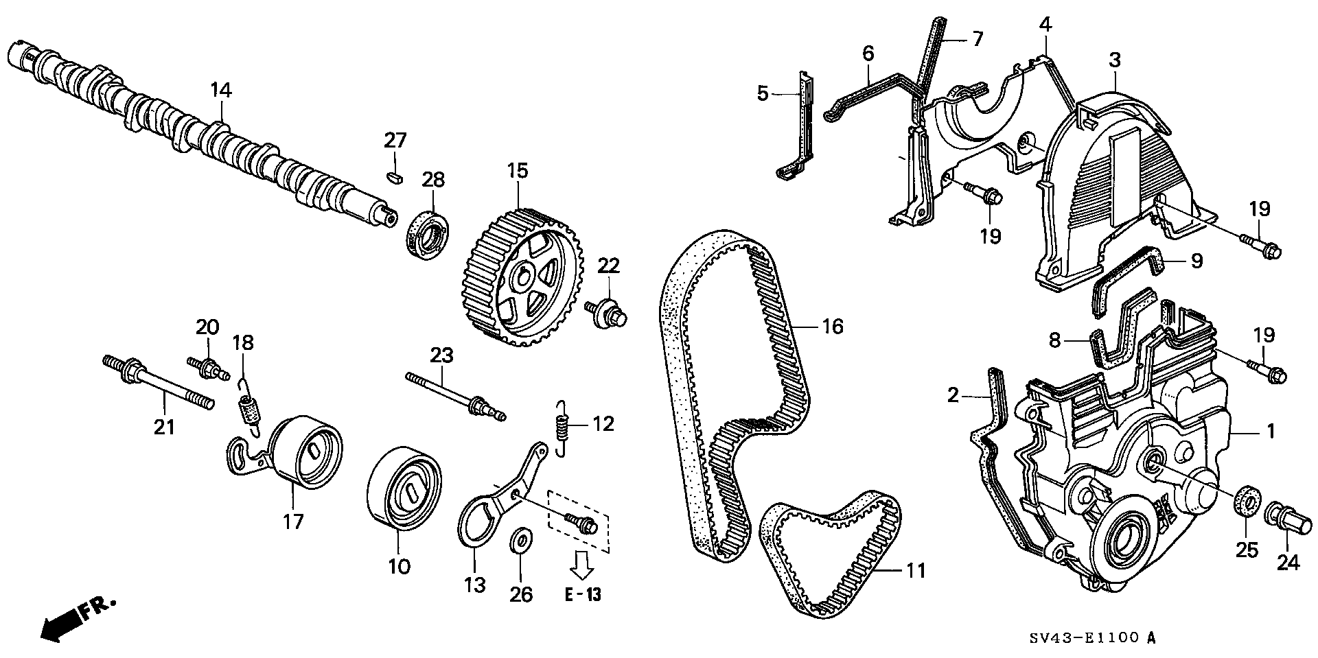 Diagram CAMSHAFT@TIMING BELT for your Honda