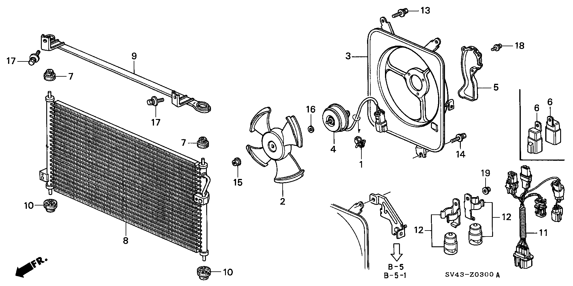 Diagram AIR CONDITIONER (CONDENSER) for your Honda