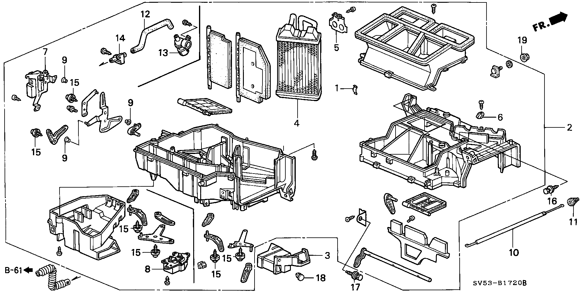 Diagram HEATER UNIT for your Honda