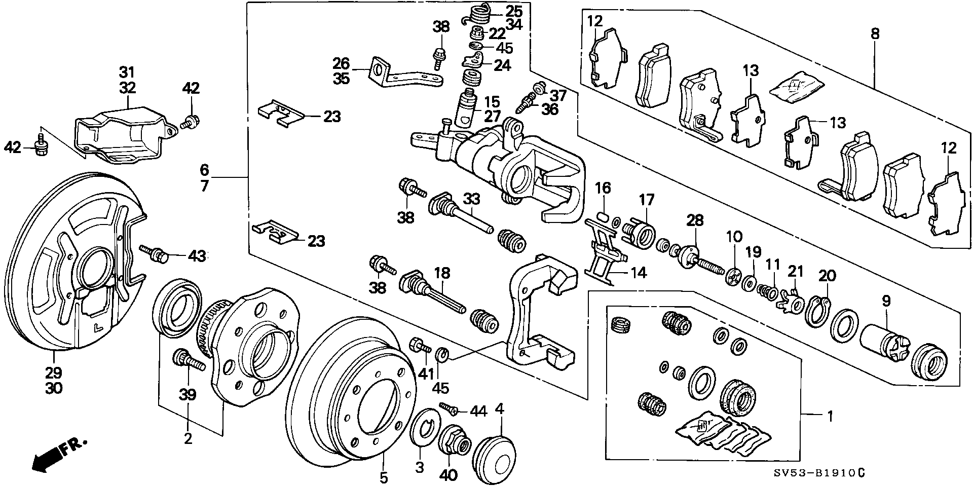 Diagram REAR BRAKE (DISK) for your Honda Accord Wagon  