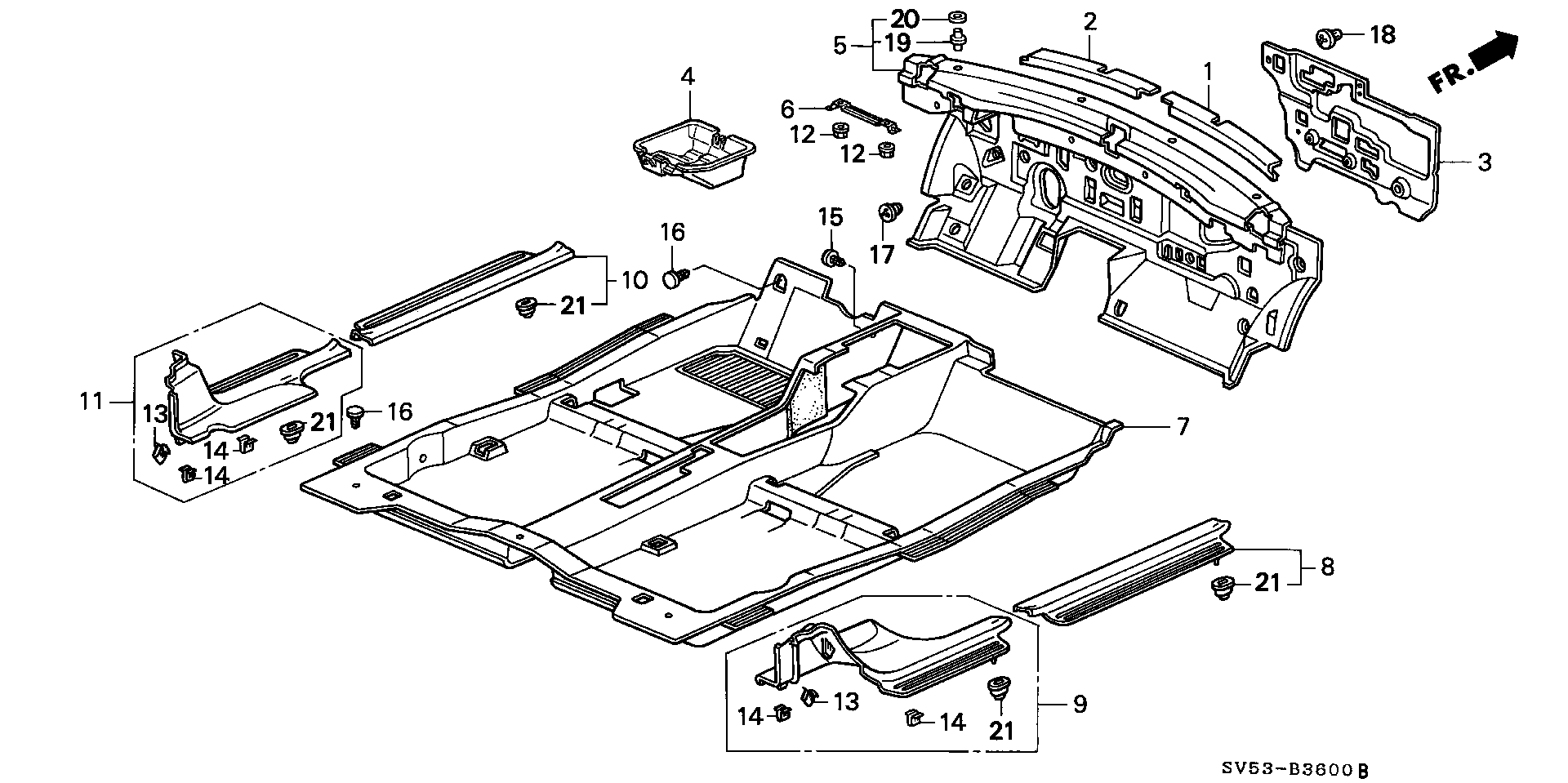 Diagram FLOOR MAT for your Honda Accord Wagon  