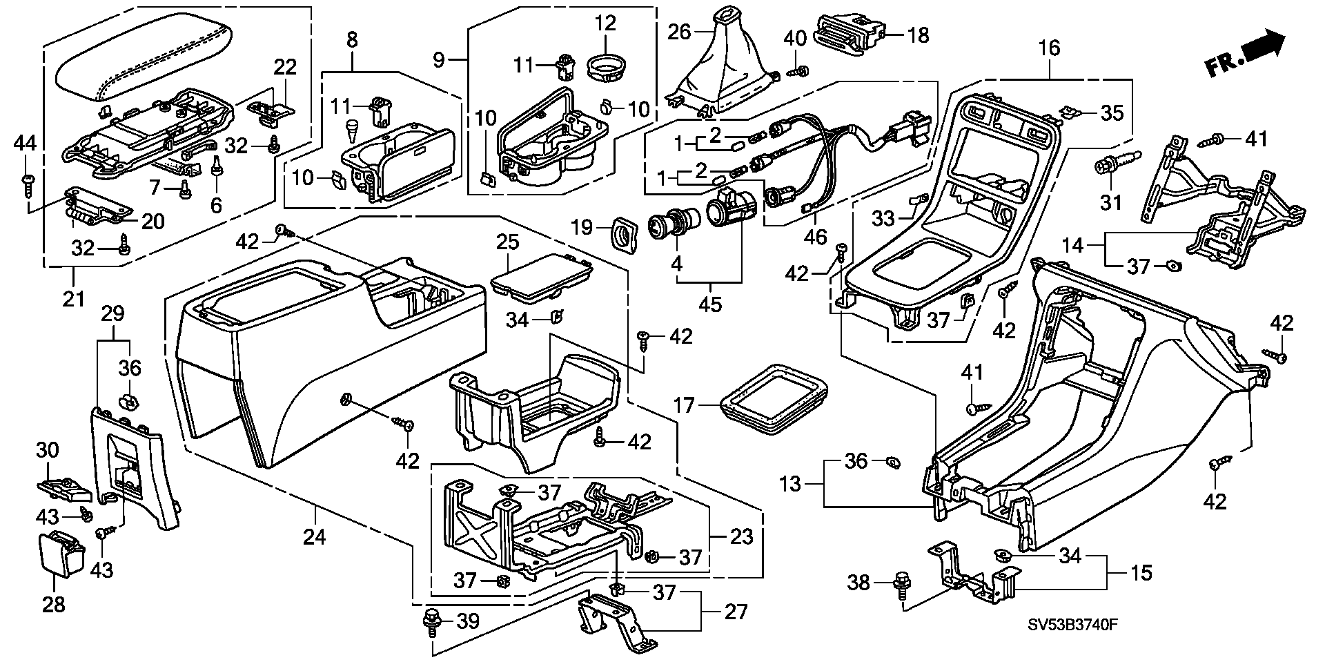 Diagram CONSOLE for your 1995 Honda