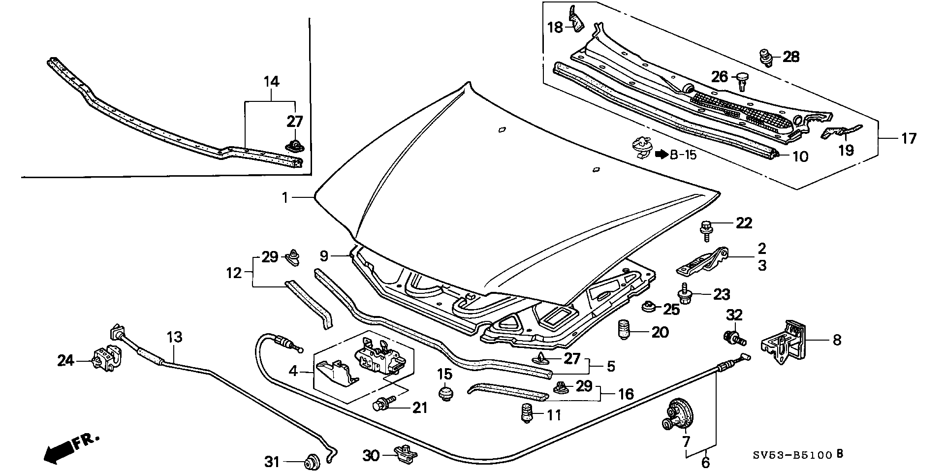 Diagram HOOD for your 2012 Honda Accord Coupe   